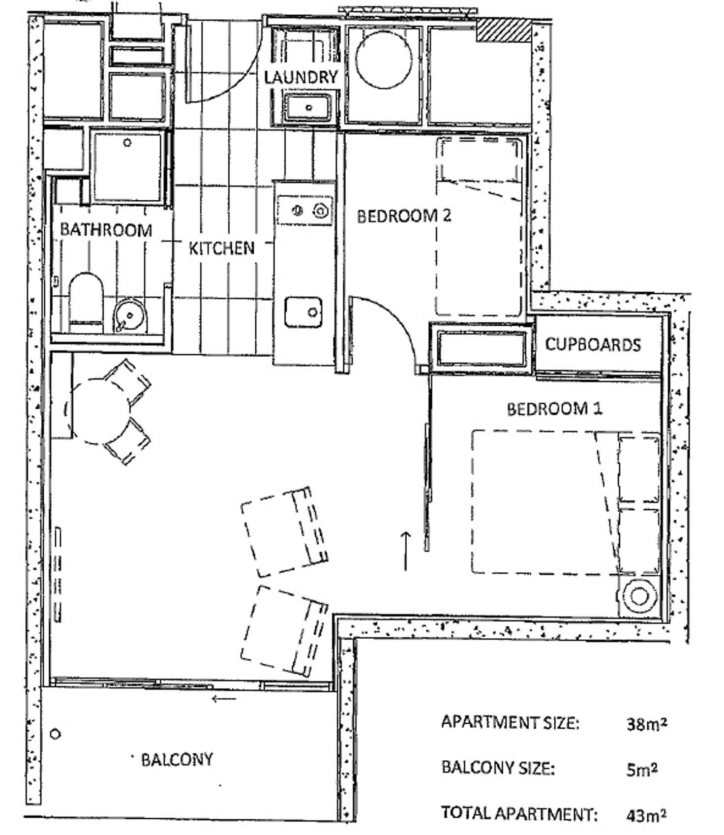 Floorplan of Homely apartment listing, 209/253 Franklin Street, Melbourne VIC 3000