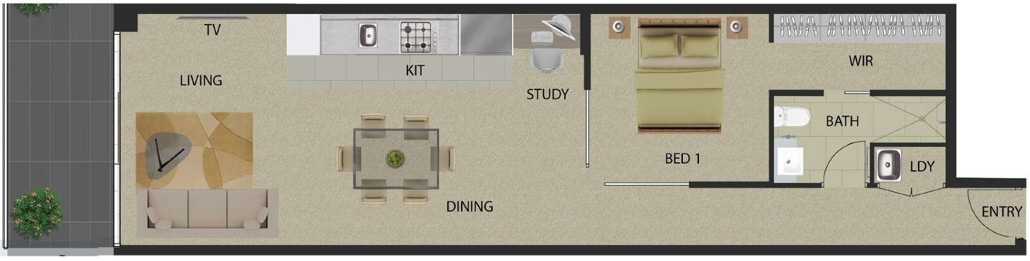Floorplan of Homely apartment listing, 406/31 Longland Street, Newstead QLD 4006