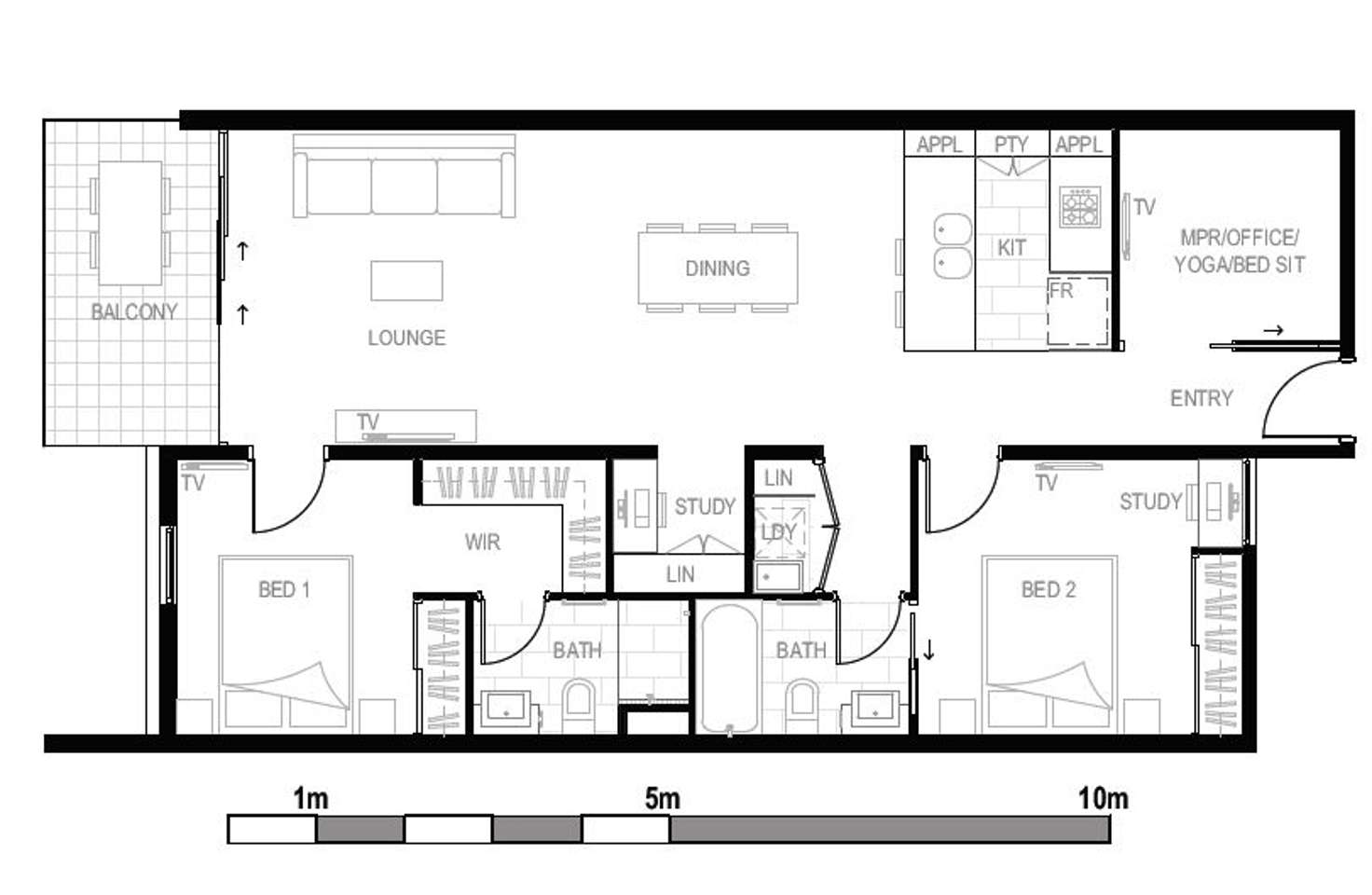 Floorplan of Homely apartment listing, 301/60 Doggett Street, Newstead QLD 4006