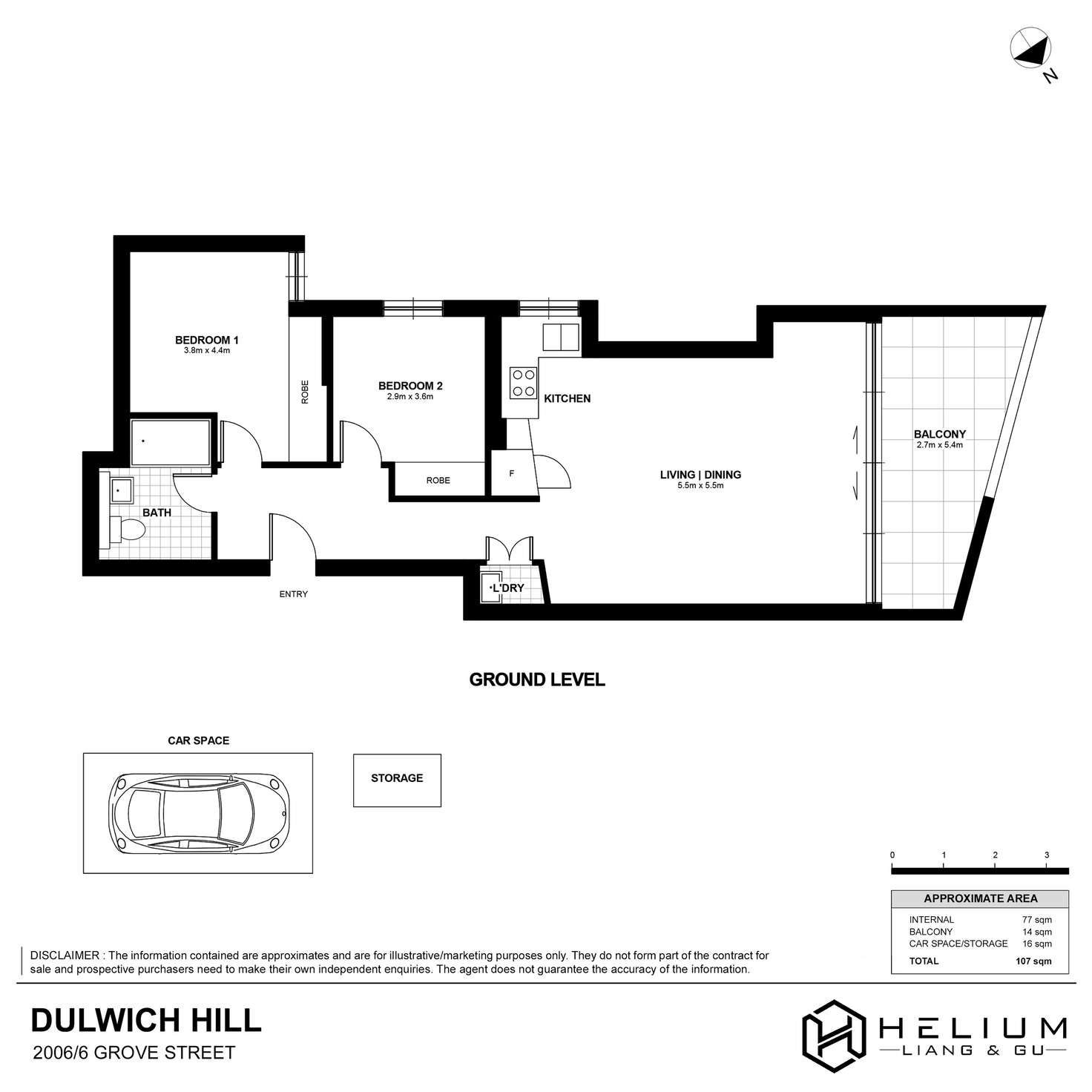 Floorplan of Homely apartment listing, 2006/6-26 Grove Street, Dulwich Hill NSW 2203