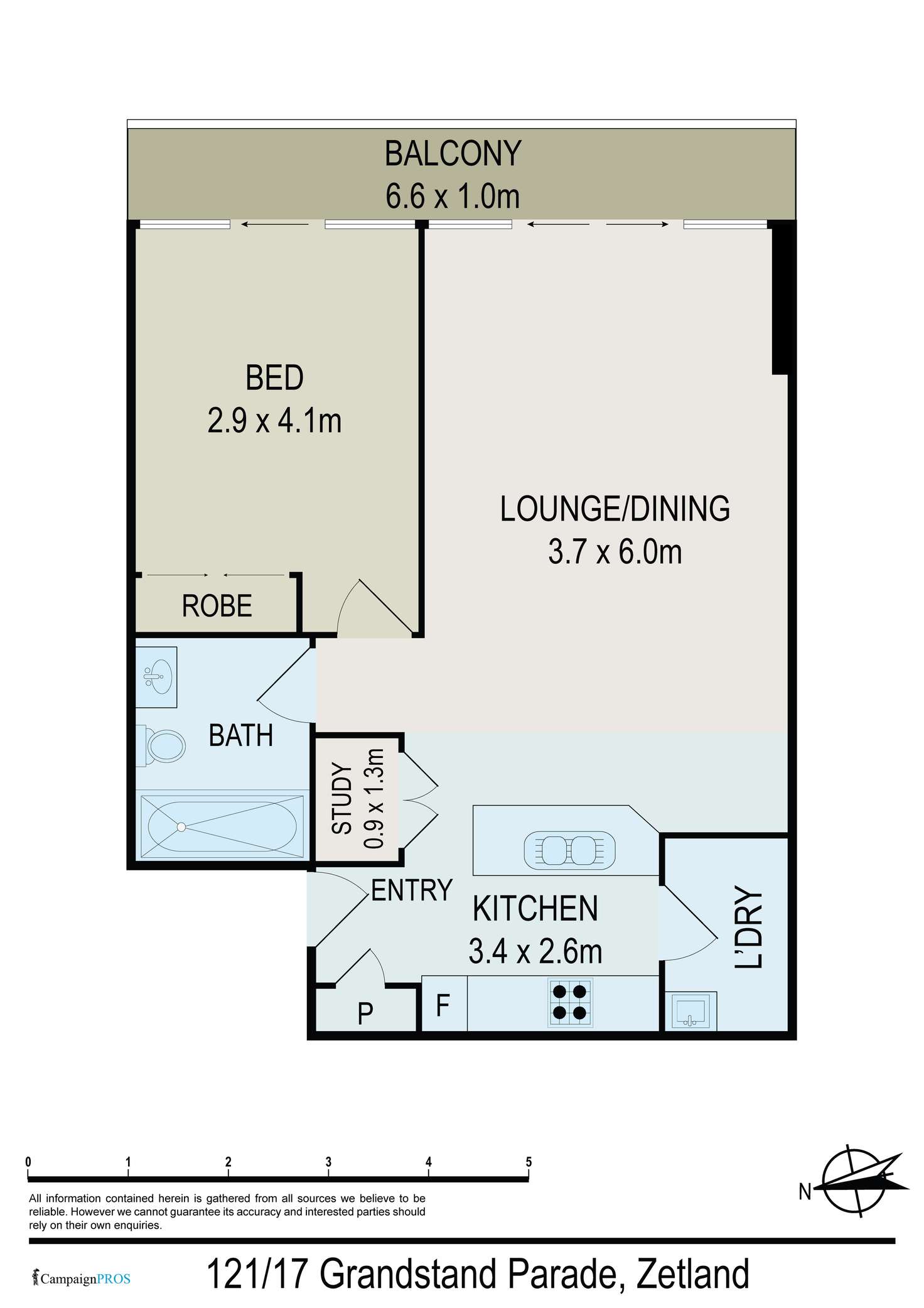Floorplan of Homely apartment listing, 121/17 Grandstand Parade, Zetland NSW 2017
