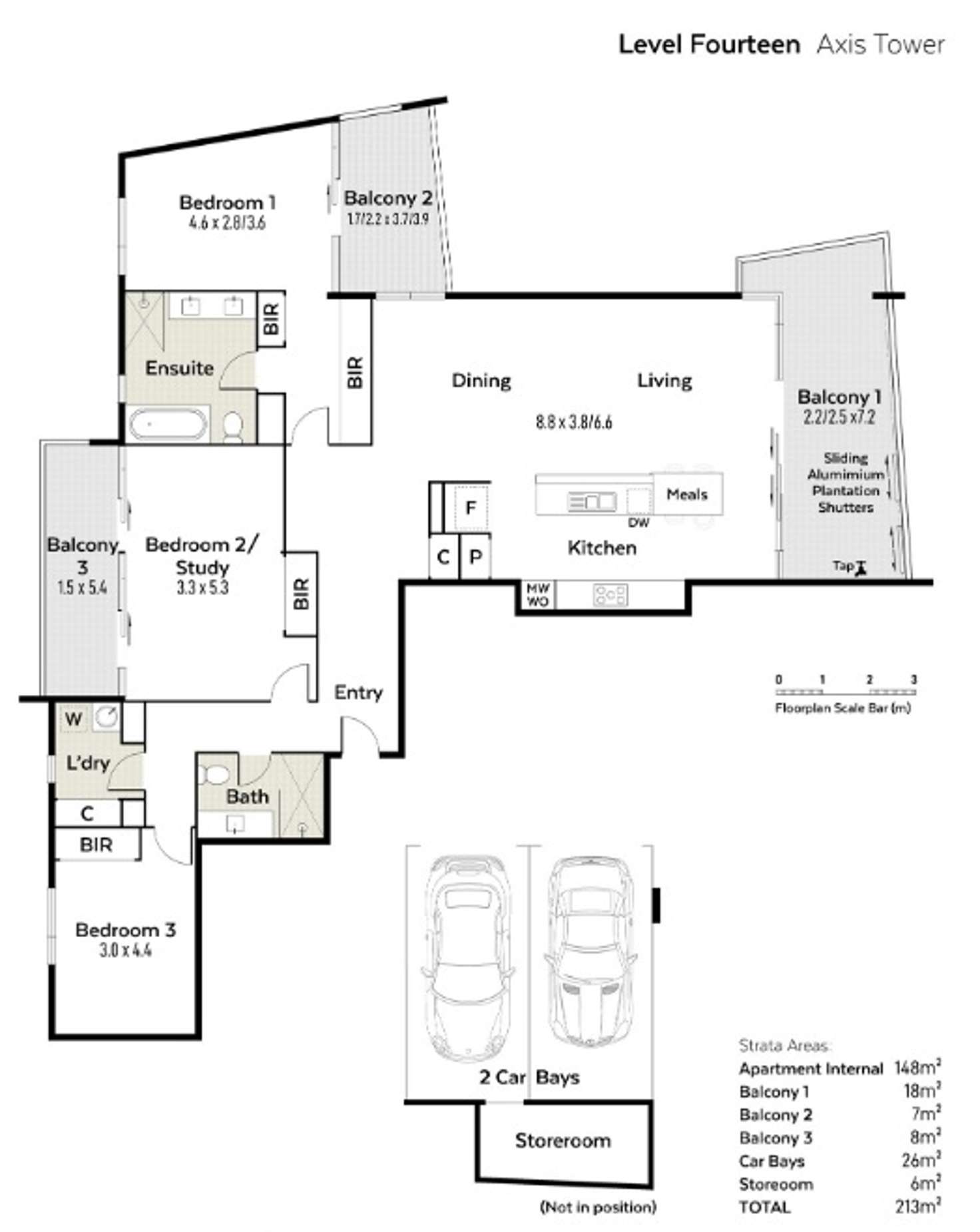 Floorplan of Homely apartment listing, 1407 30 The Circus, Burswood WA 6100
