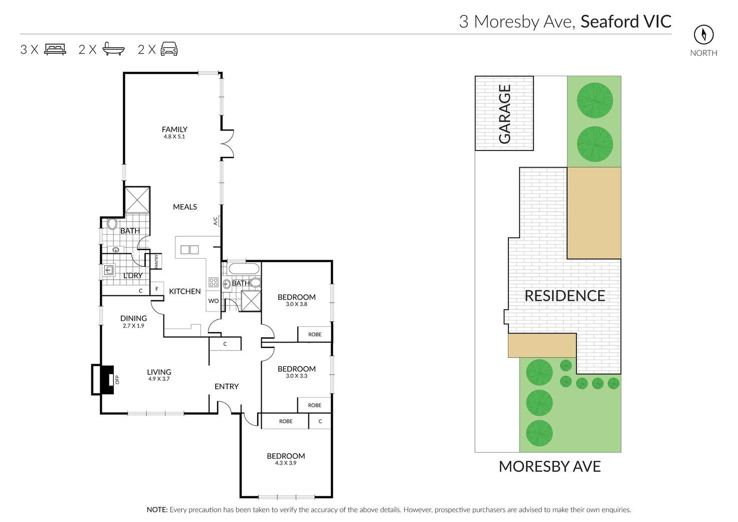 Floorplan of Homely house listing, 3 Moresby Avenue, Seaford VIC 3198