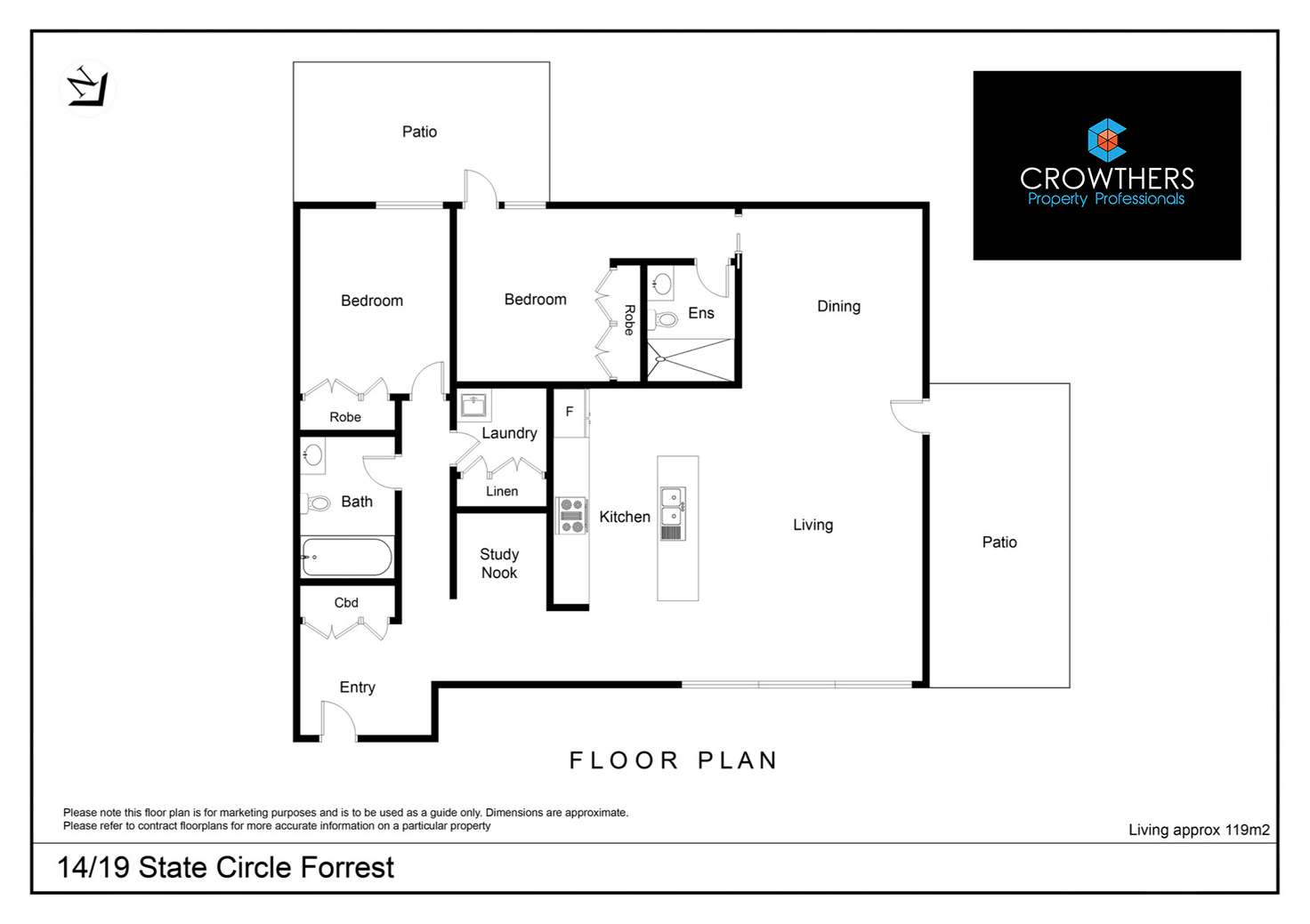 Floorplan of Homely apartment listing, 14/19 State Circle, Forrest ACT 2603