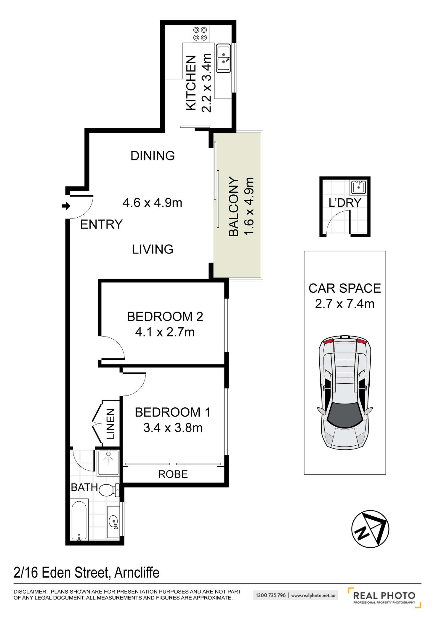 Floorplan of Homely apartment listing, 2/16 Eden Street, Arncliffe NSW 2205