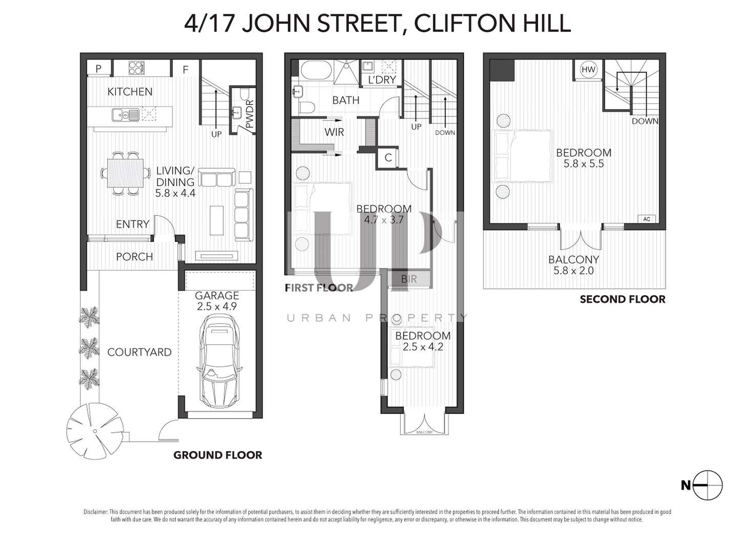 Floorplan of Homely townhouse listing, 4/17 John Street, Clifton Hill VIC 3068