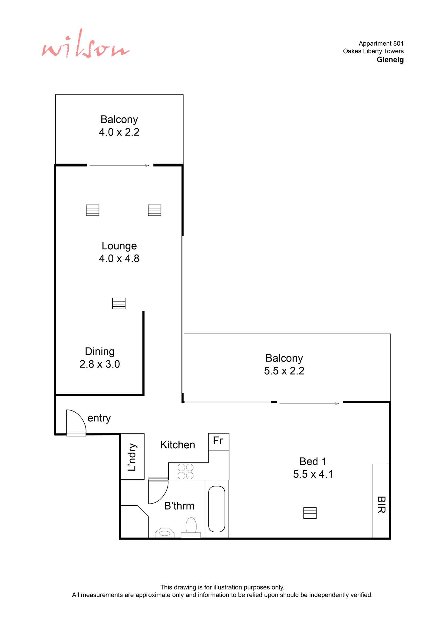 Floorplan of Homely apartment listing, 801/25 Colley Terrace, Glenelg SA 5045