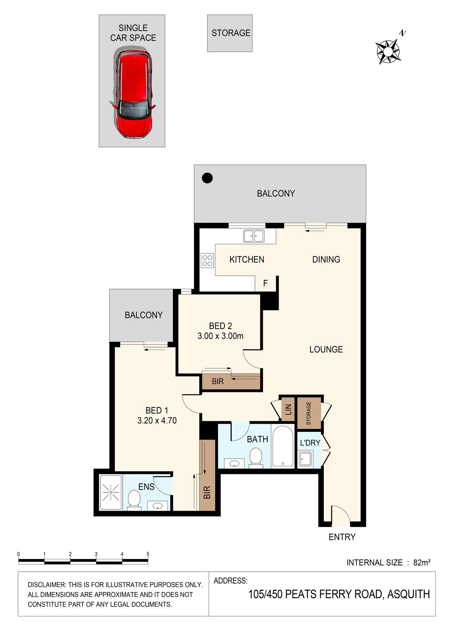 Floorplan of Homely apartment listing, 105/450 Peats Ferry Road, Asquith NSW 2077