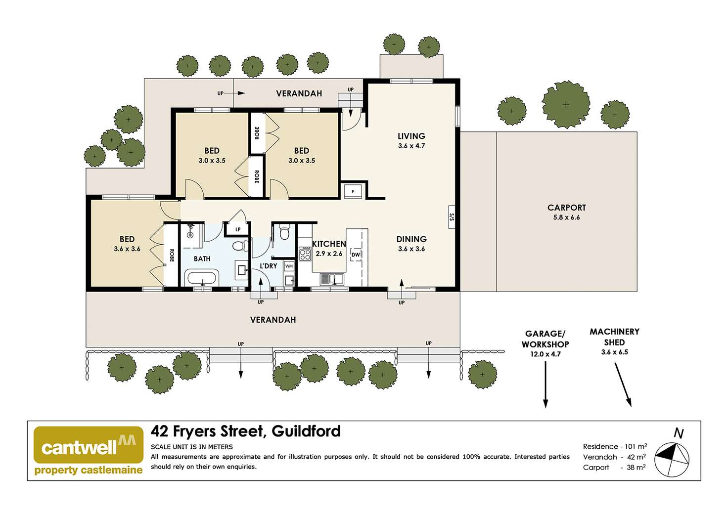 Floorplan of Homely house listing, 42 Fryers Street, Guildford VIC 3451