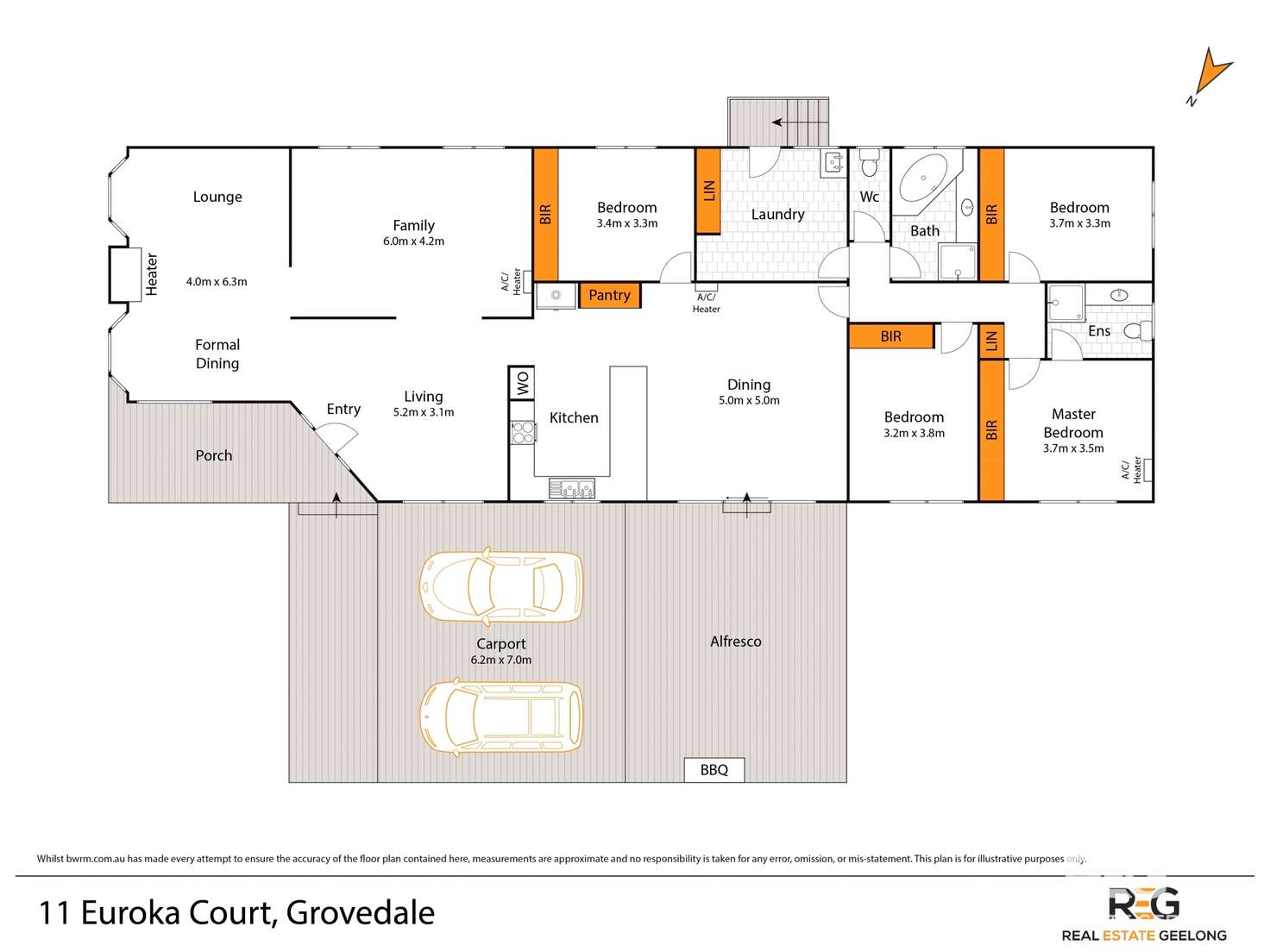 Floorplan of Homely house listing, 11 EUROKA COURT, Grovedale VIC 3216