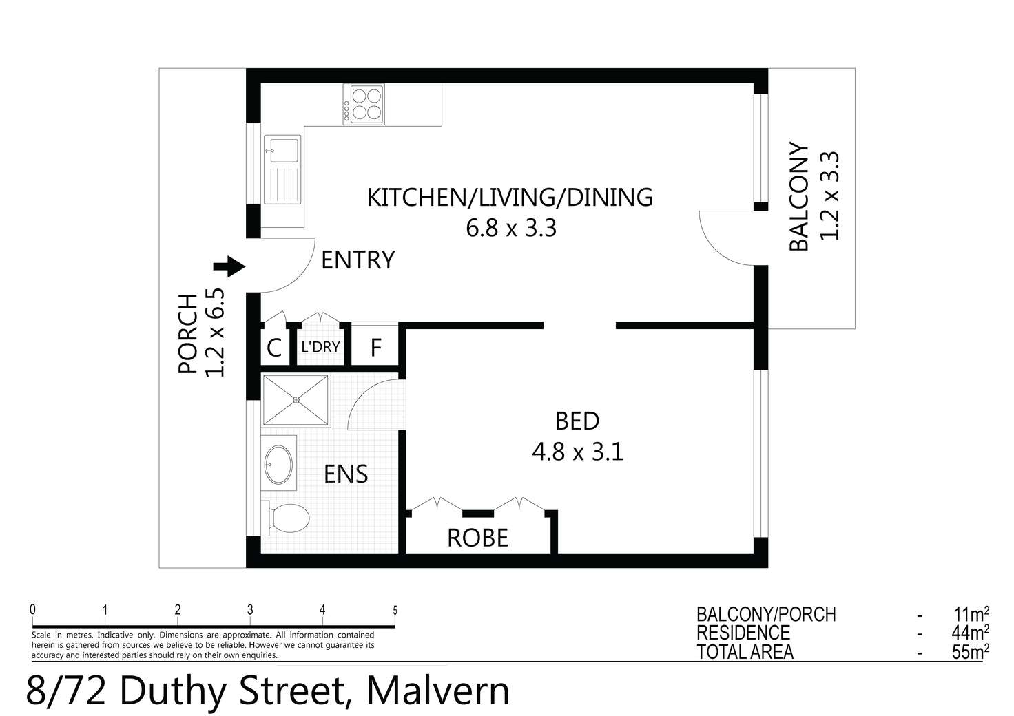 Floorplan of Homely apartment listing, 8/72 Duthy Street, Malvern SA 5061