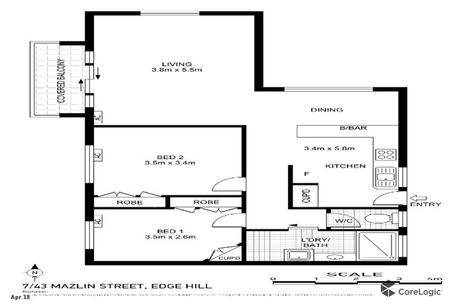 Floorplan of Homely unit listing, 7/43 Mazlin Street, Edge Hill QLD 4870