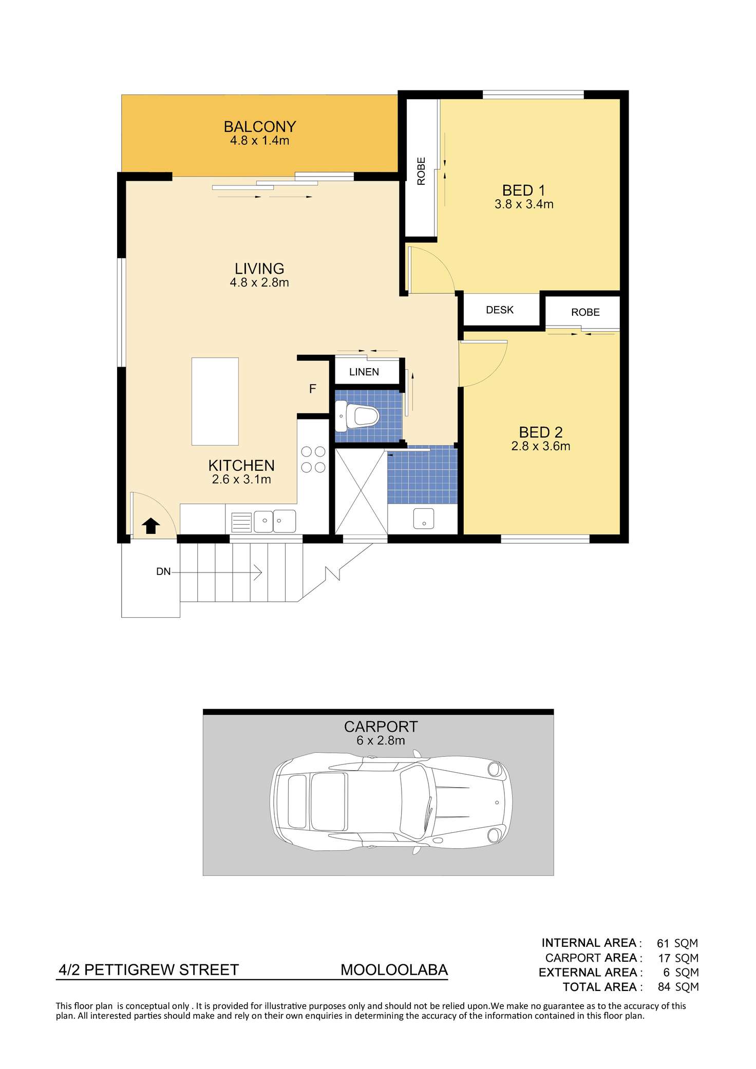 Floorplan of Homely unit listing, 4/2 Pettigrew Street, Mooloolaba QLD 4557