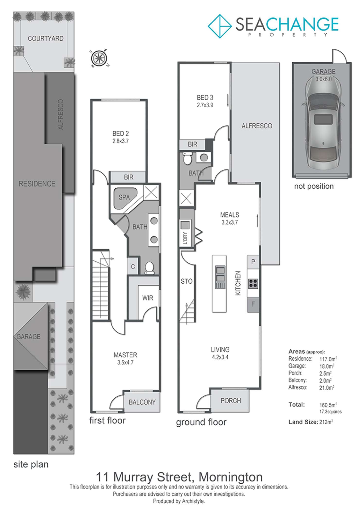 Floorplan of Homely townhouse listing, 11 Murray St, Mornington VIC 3931