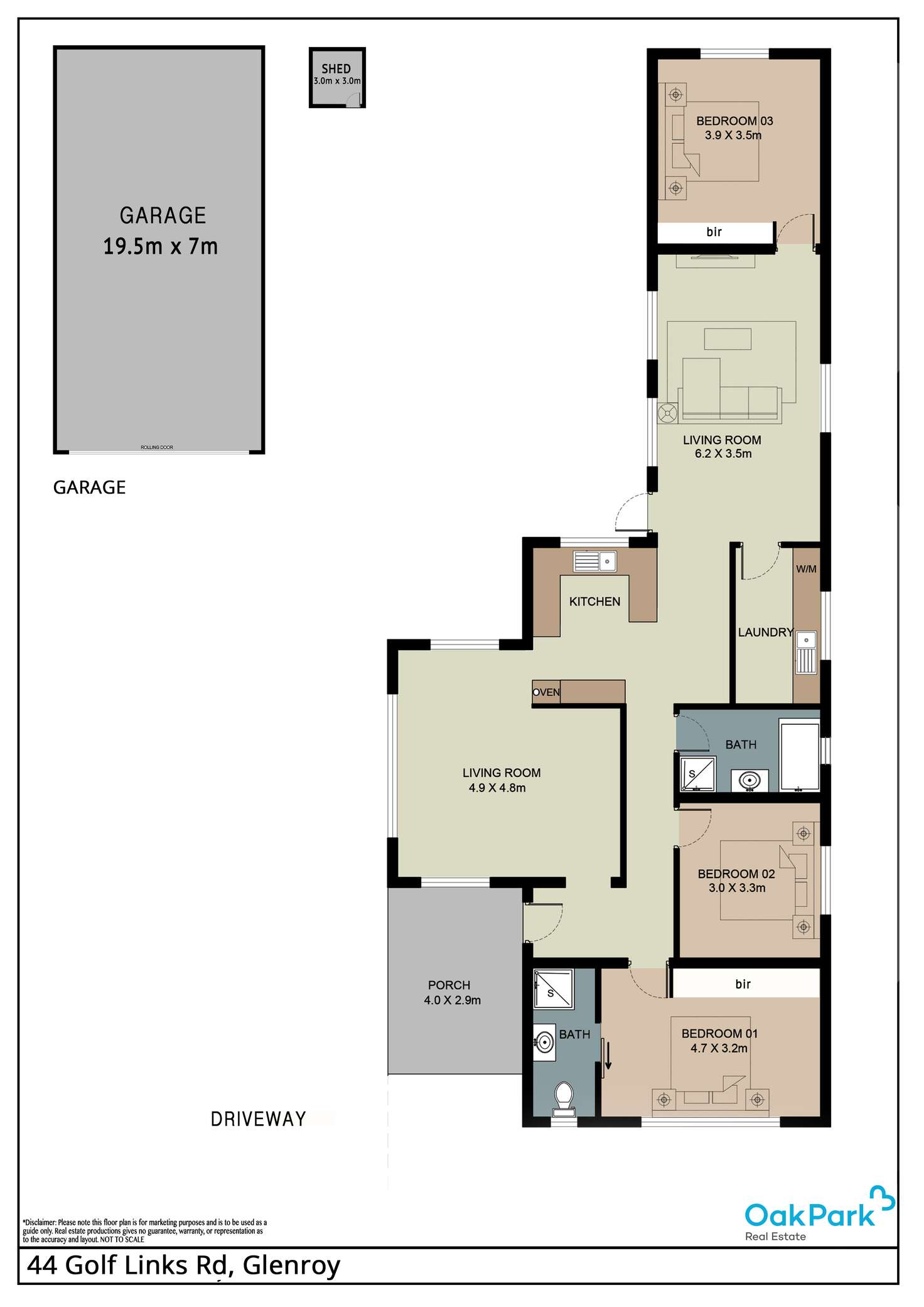 Floorplan of Homely house listing, 44 Golf Links Road, Glenroy VIC 3046