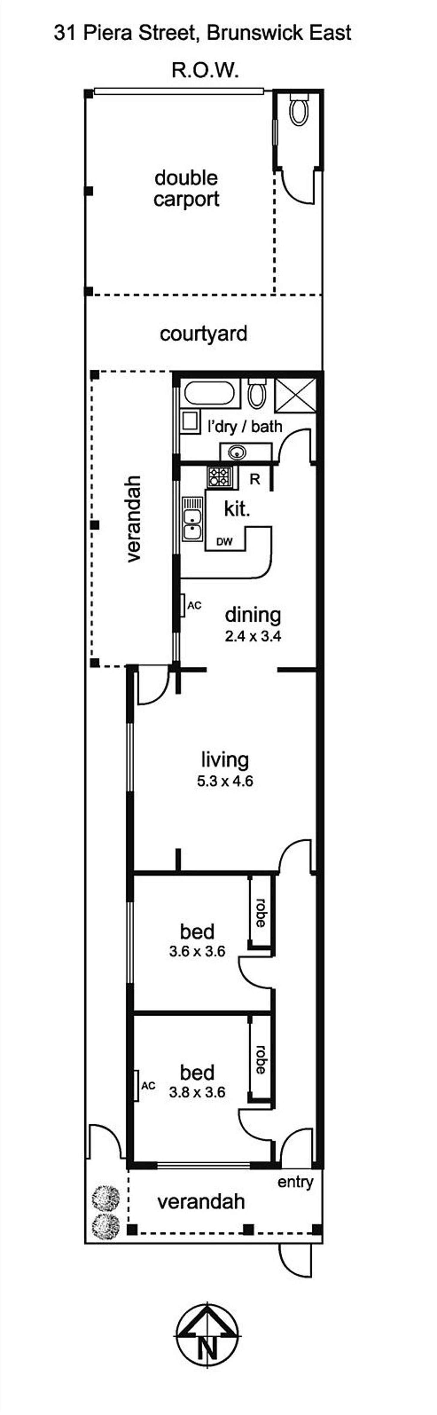 Floorplan of Homely house listing, 31 Piera Street, Brunswick East VIC 3057