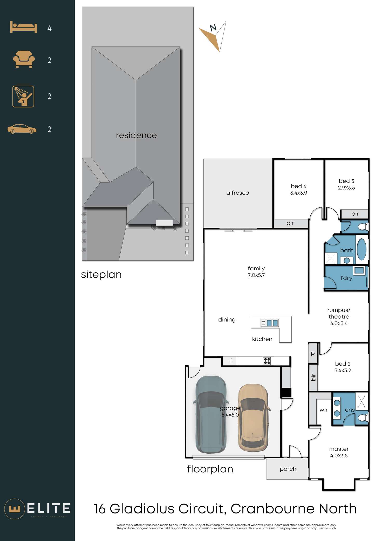 Floorplan of Homely house listing, 16 Gladiolus Circuit, Cranbourne North VIC 3977