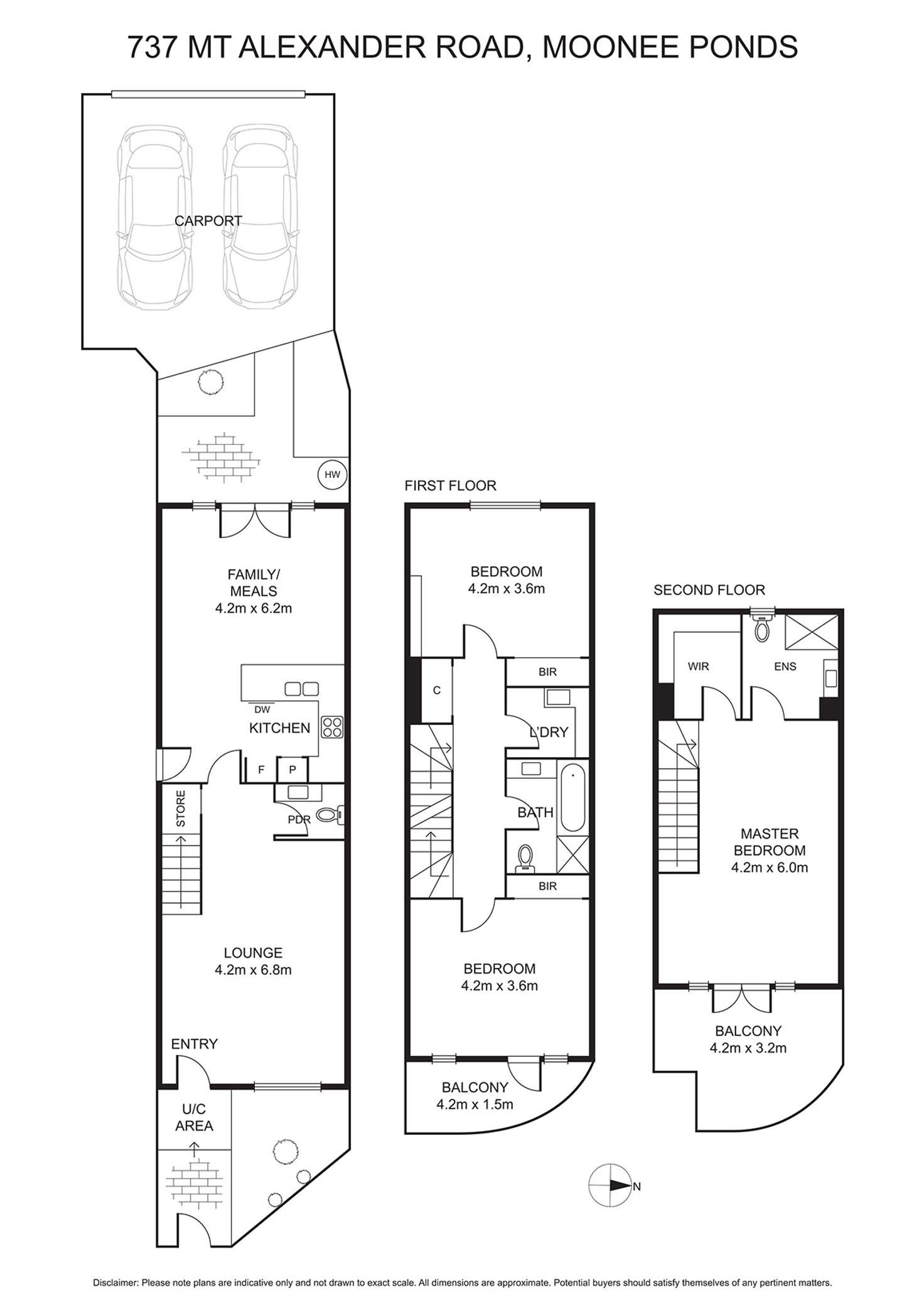Floorplan of Homely townhouse listing, 737 Mount Alexander Road, Moonee Ponds VIC 3039
