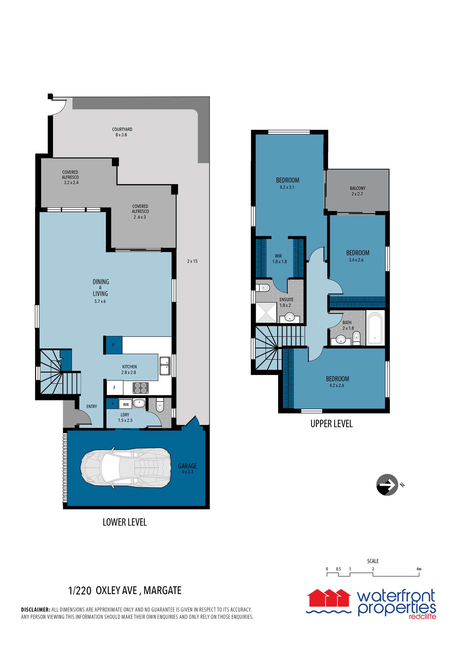 Floorplan of Homely townhouse listing, 1/220 OXLEY AVENUE, Margate QLD 4019