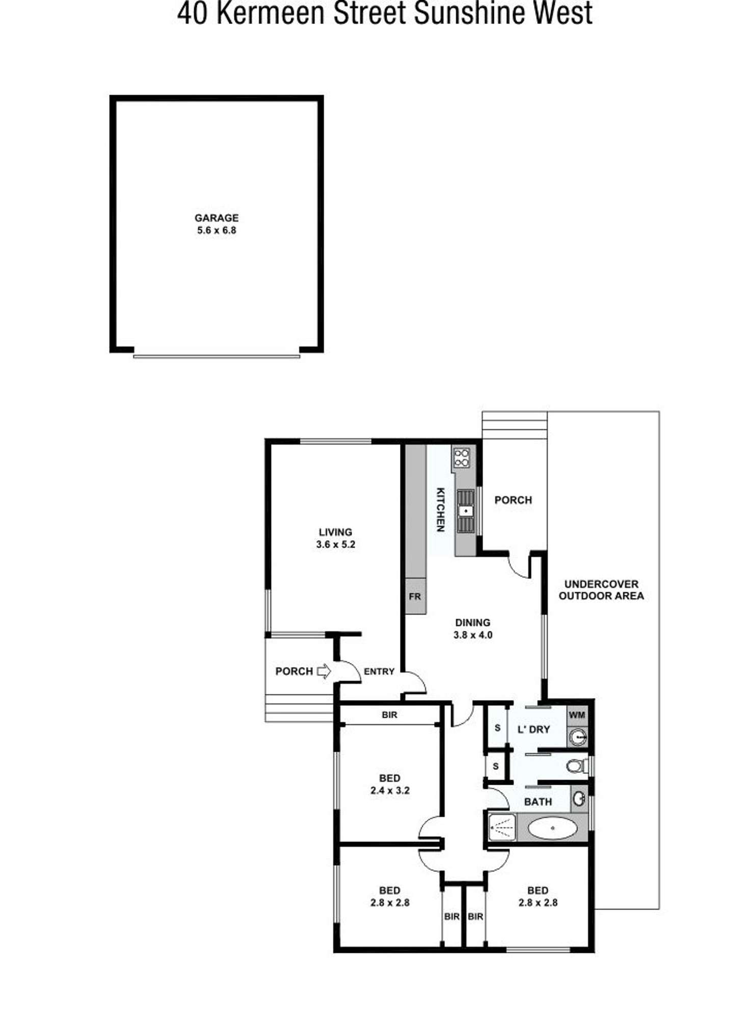 Floorplan of Homely house listing, 40 Kermeen Street, Sunshine West VIC 3020