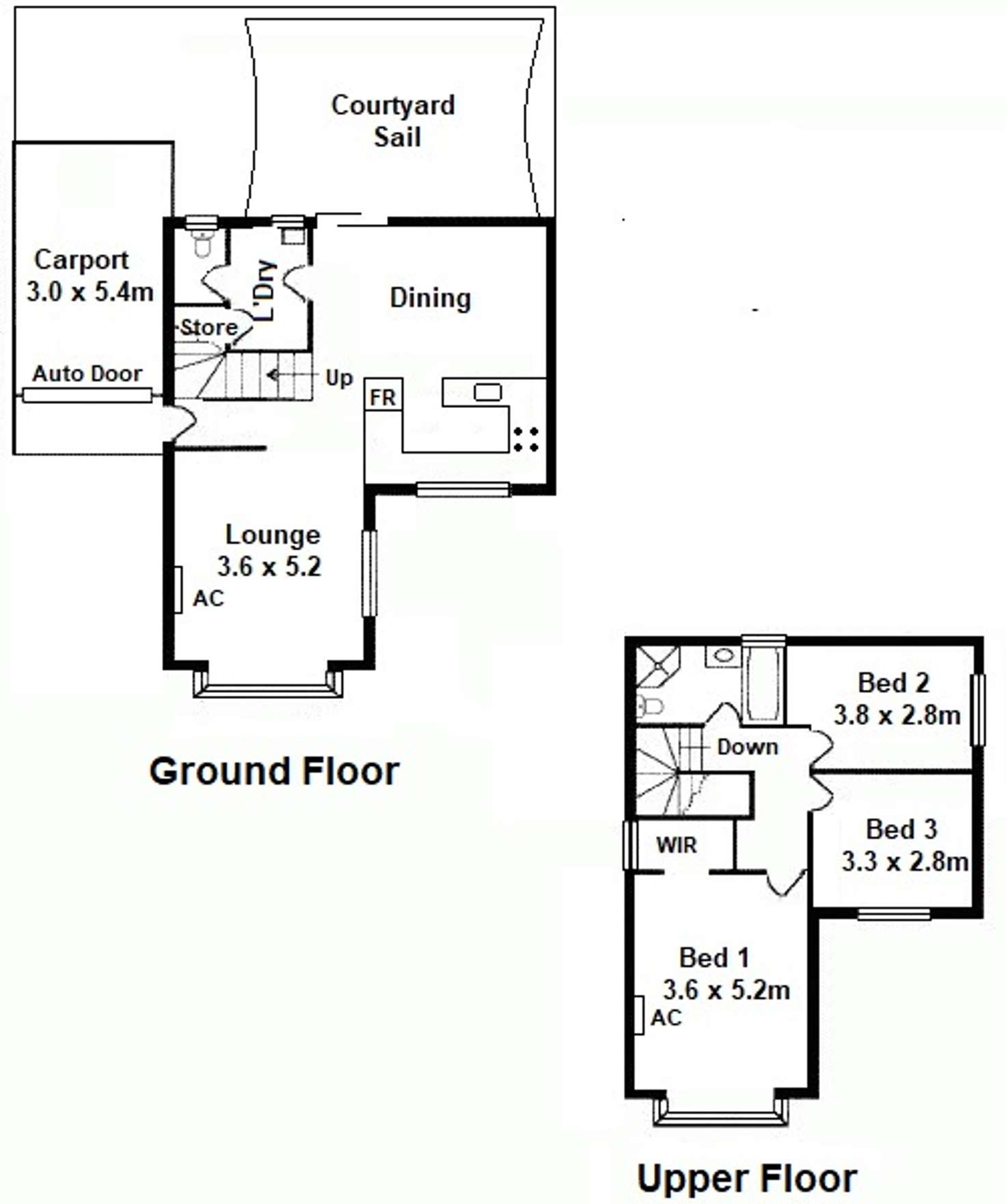 Floorplan of Homely townhouse listing, 1/52 Garfield Avenue, Kurralta Park SA 5037