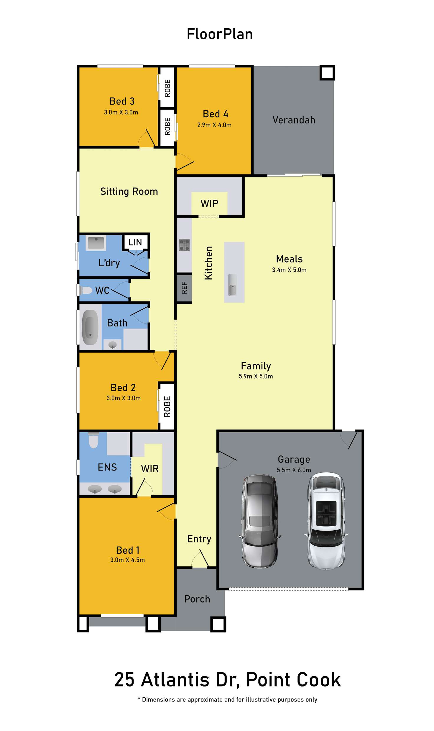Floorplan of Homely house listing, 25 Atlantis Drive, Point Cook VIC 3030