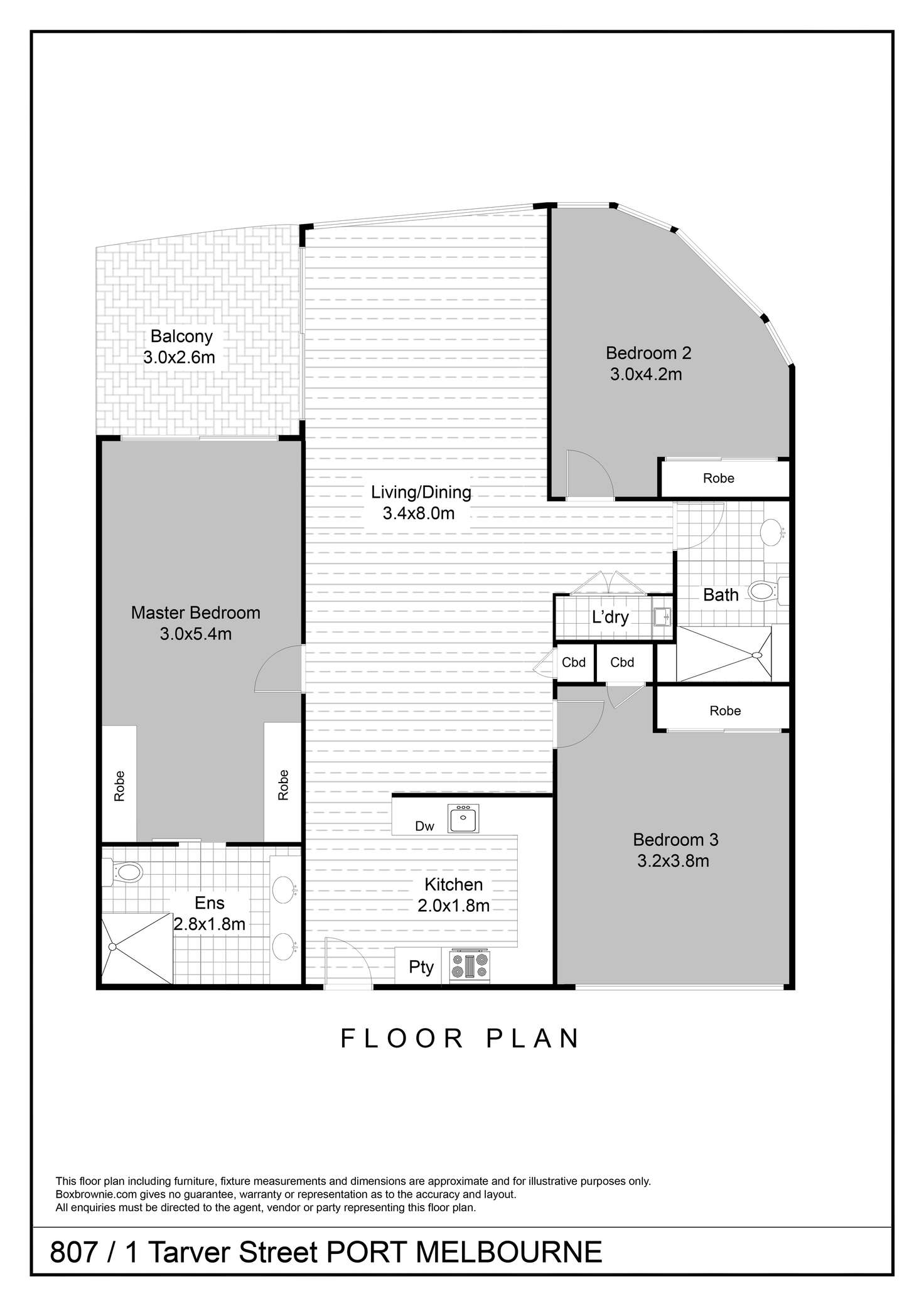 Floorplan of Homely apartment listing, 807/1 Tarver Street, Port Melbourne VIC 3207