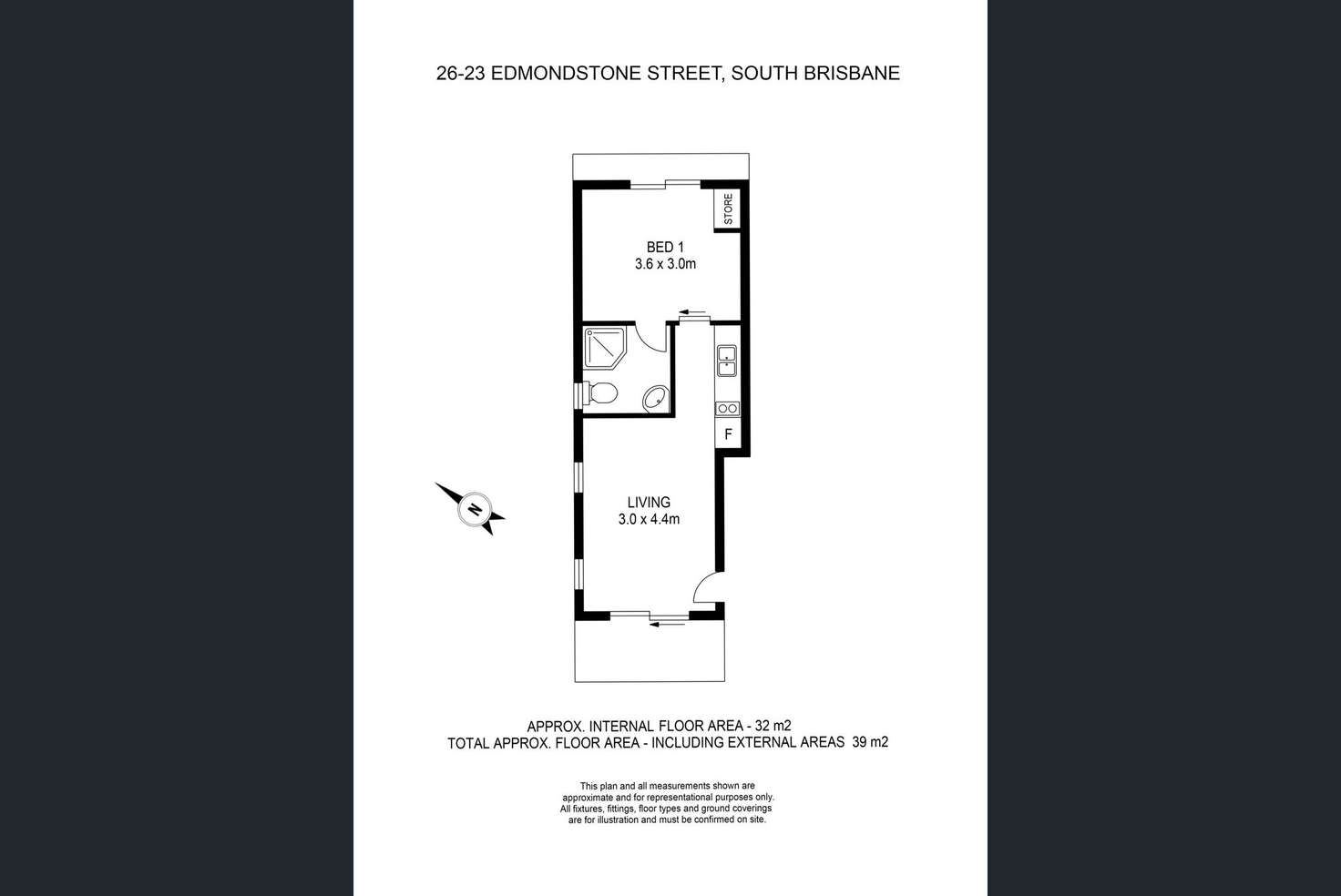 Floorplan of Homely apartment listing, 26/23 Edmondstone Street, South Brisbane QLD 4101