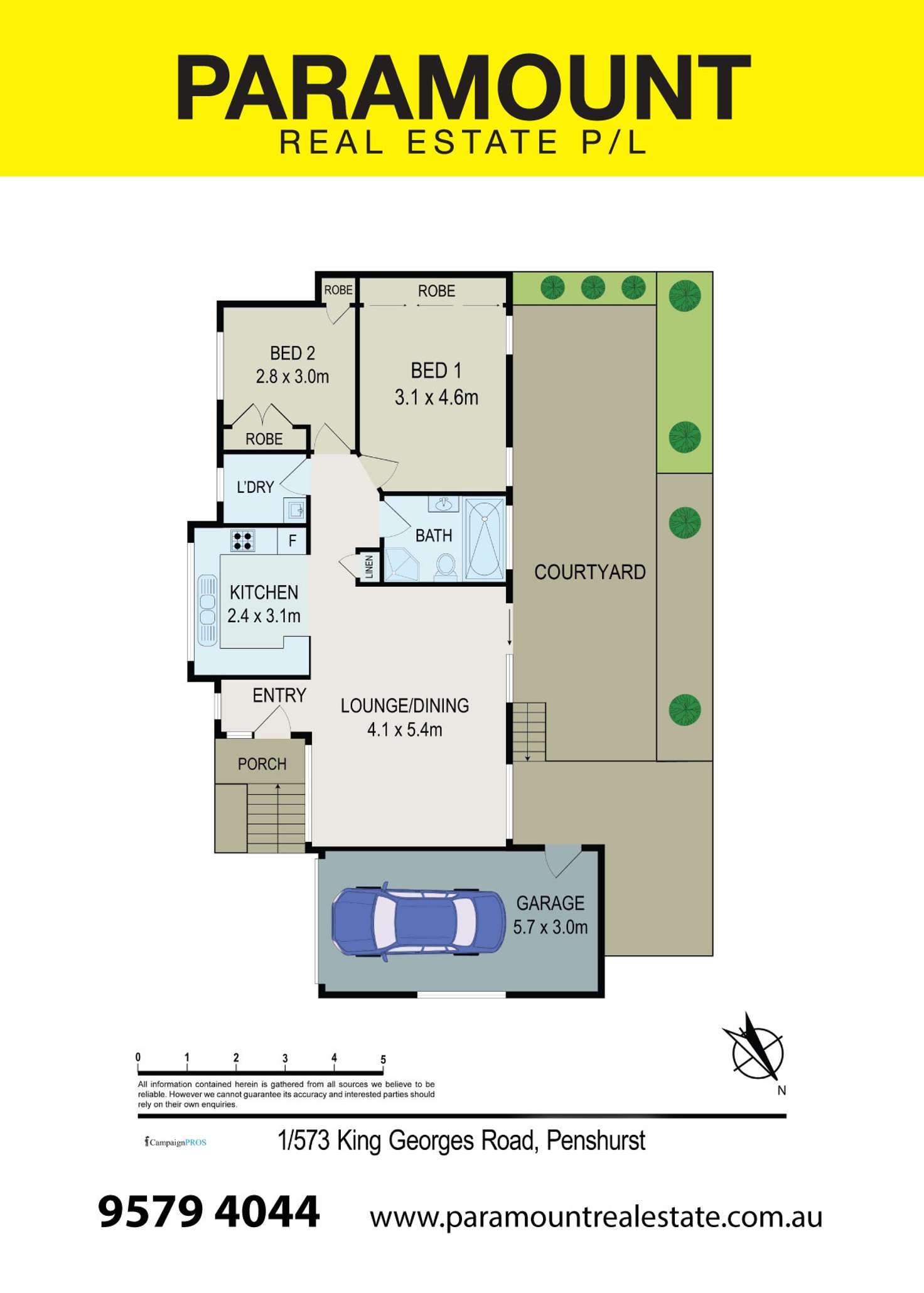 Floorplan of Homely villa listing, 1/573 King Georges Road, Penshurst NSW 2222