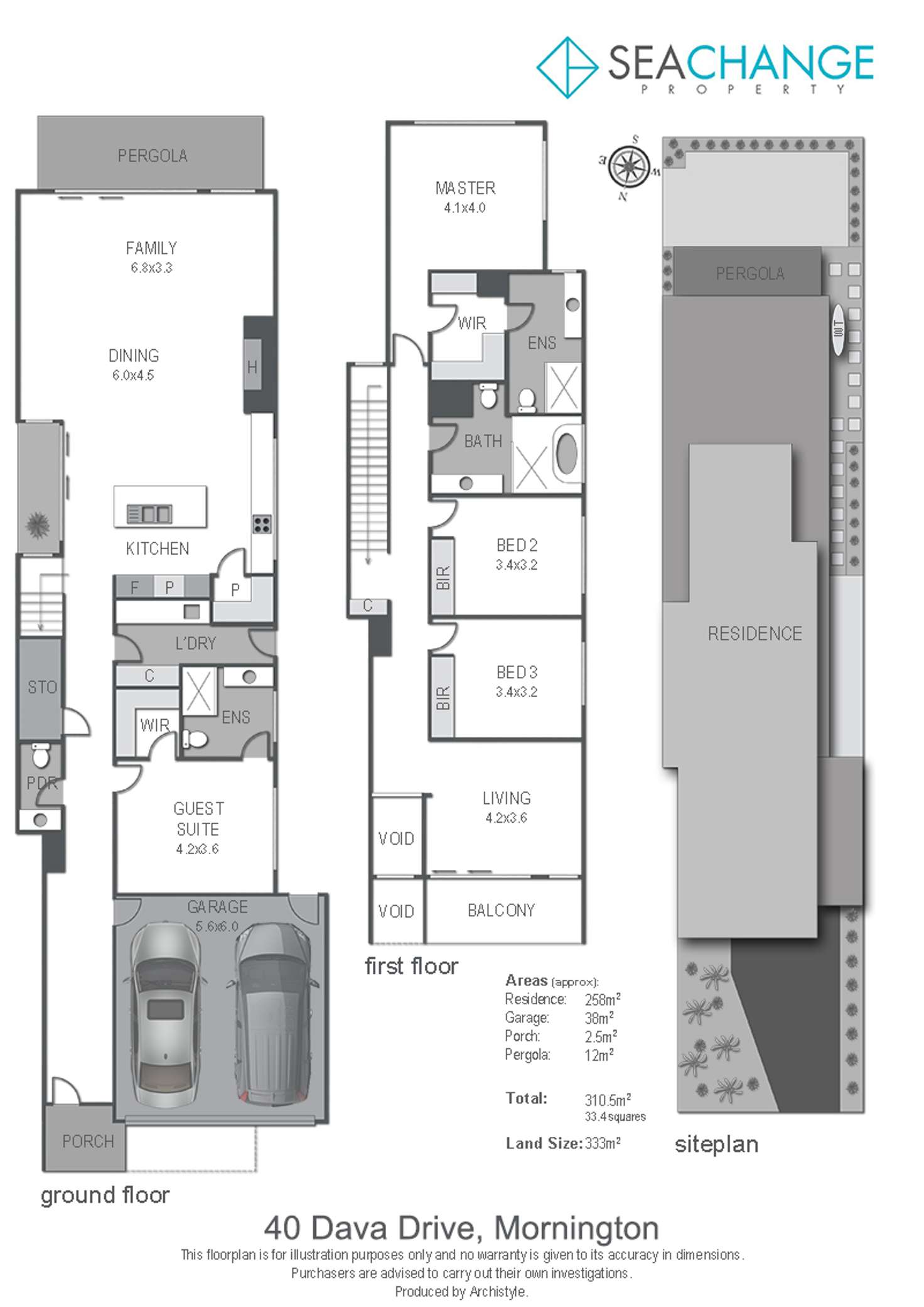 Floorplan of Homely house listing, 40 Dava Drive, Mornington VIC 3931