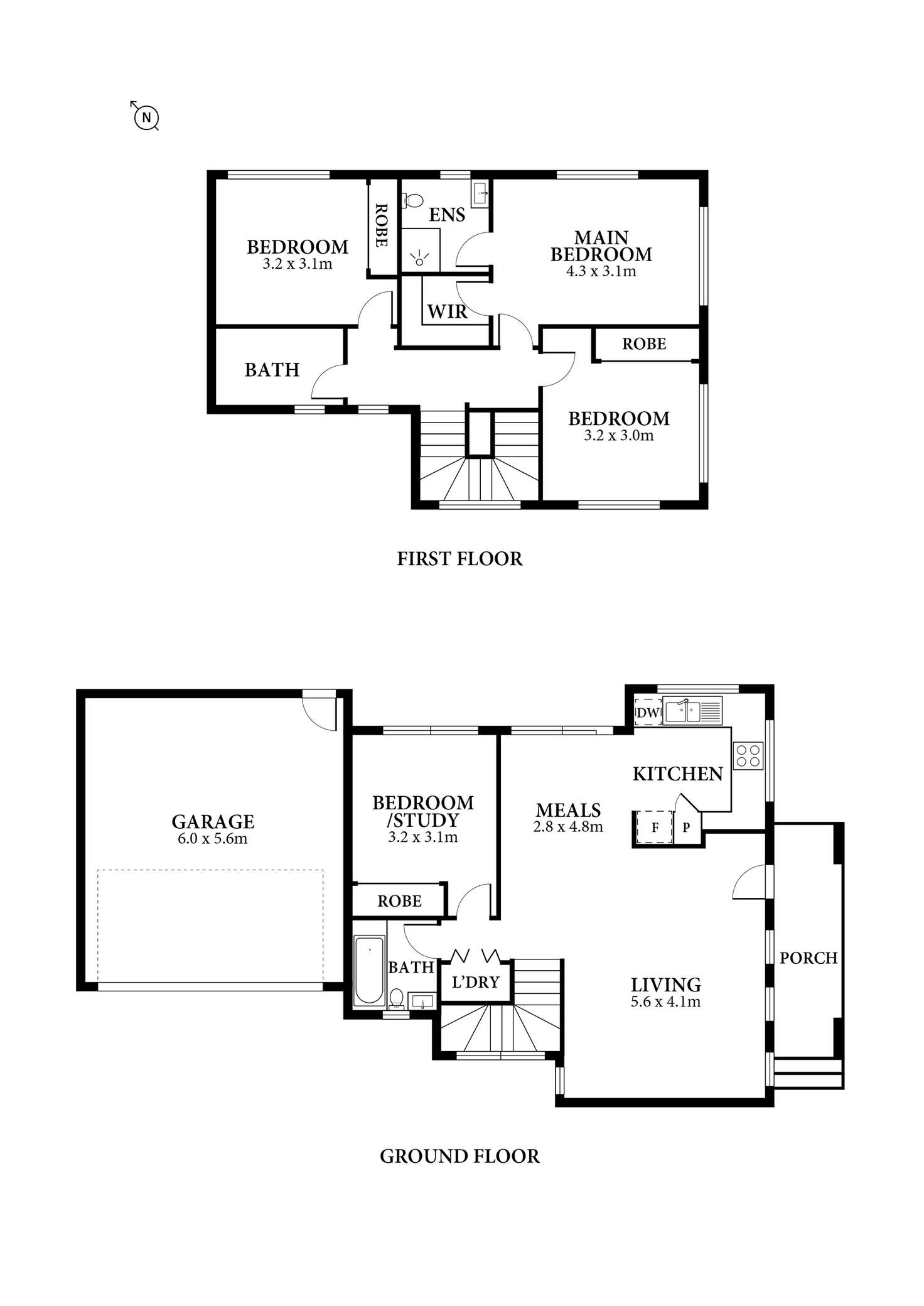Floorplan of Homely townhouse listing, 1/129 Waiora Road, Heidelberg Heights VIC 3081