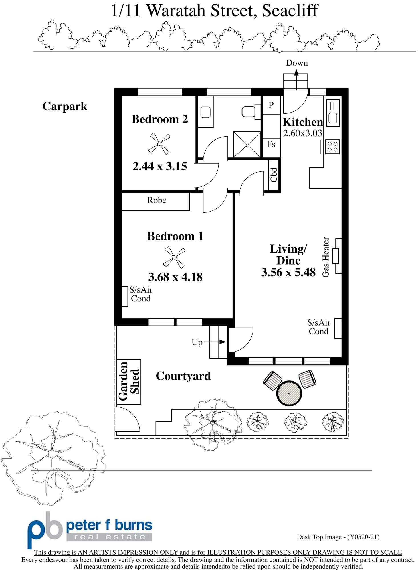 Floorplan of Homely unit listing, 1/11 Waratah Street, Seacliff SA 5049