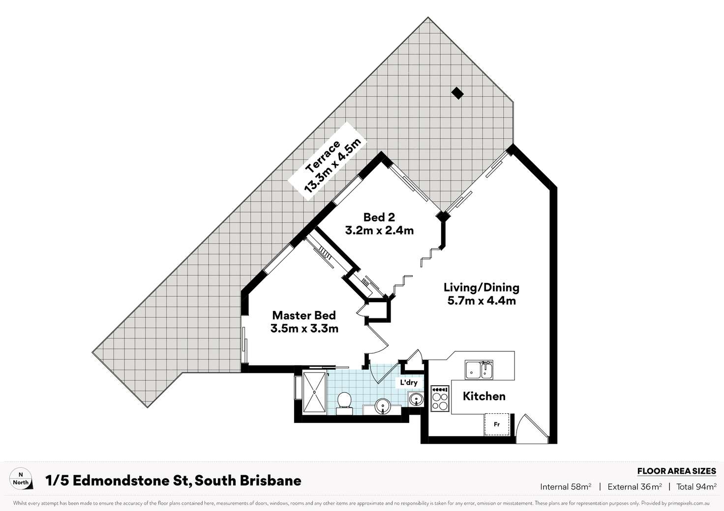 Floorplan of Homely apartment listing, 001/5 Edmondstone Street, South Brisbane QLD 4101