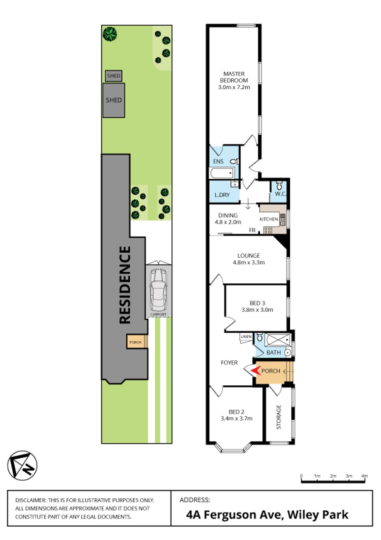 Floorplan of Homely semiDetached listing, 4A Ferguson Avenue, Wiley Park NSW 2195