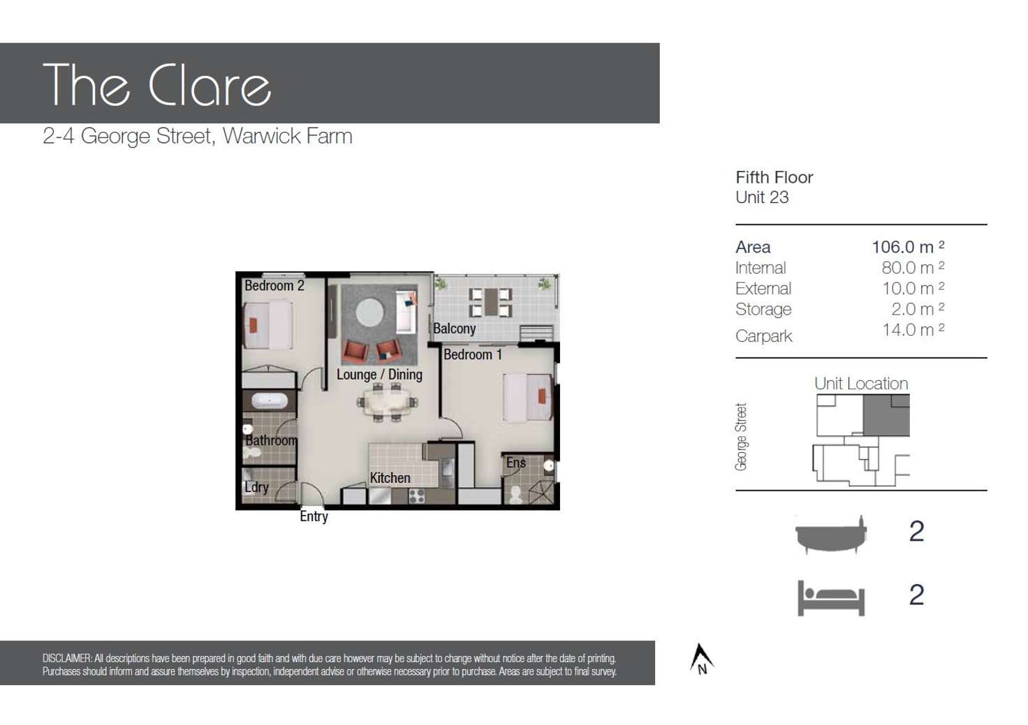 Floorplan of Homely apartment listing, 23/2-4 George st, Warwick Farm NSW 2170