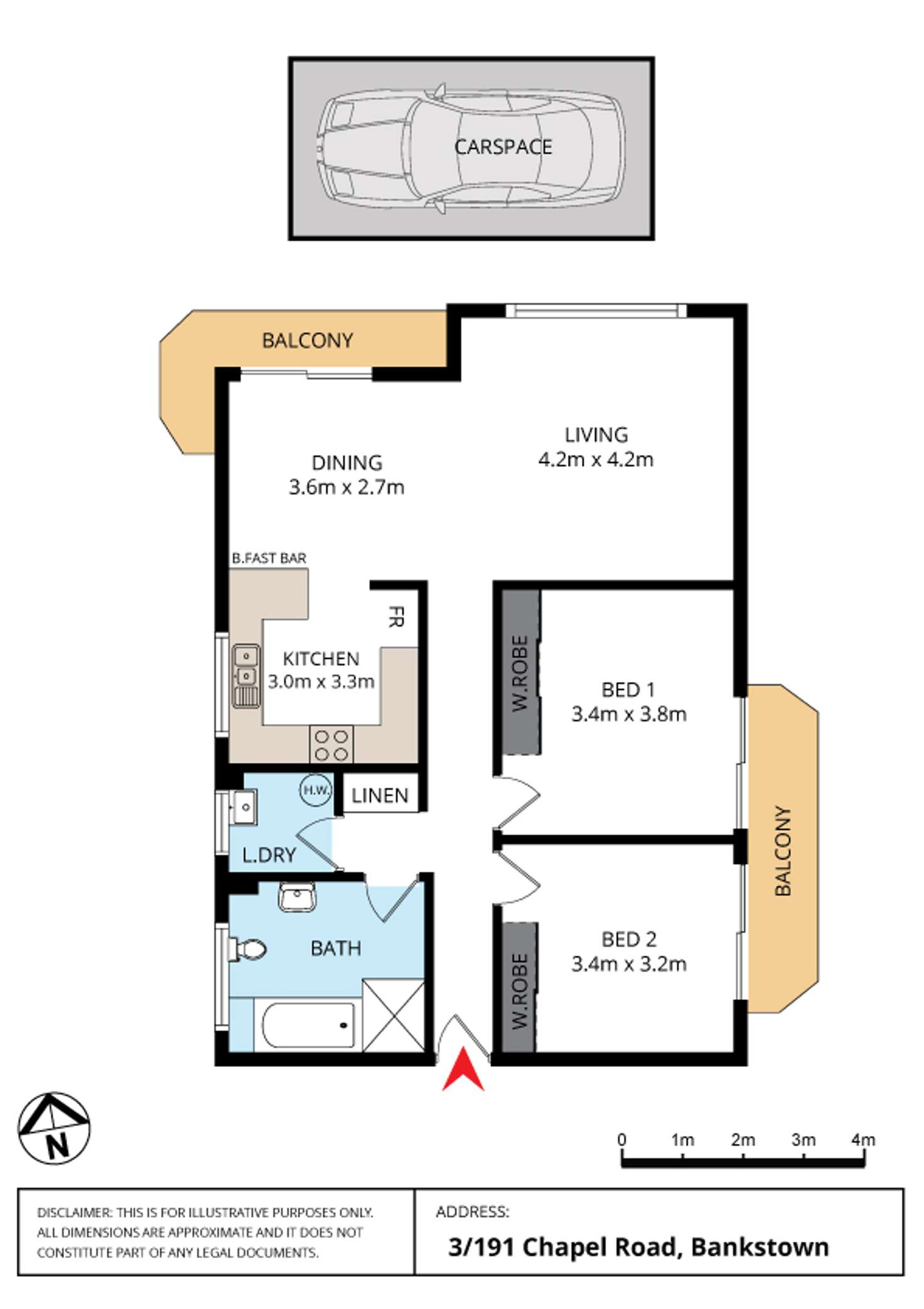 Floorplan of Homely apartment listing, 3/191 Chapel Road, Bankstown NSW 2200