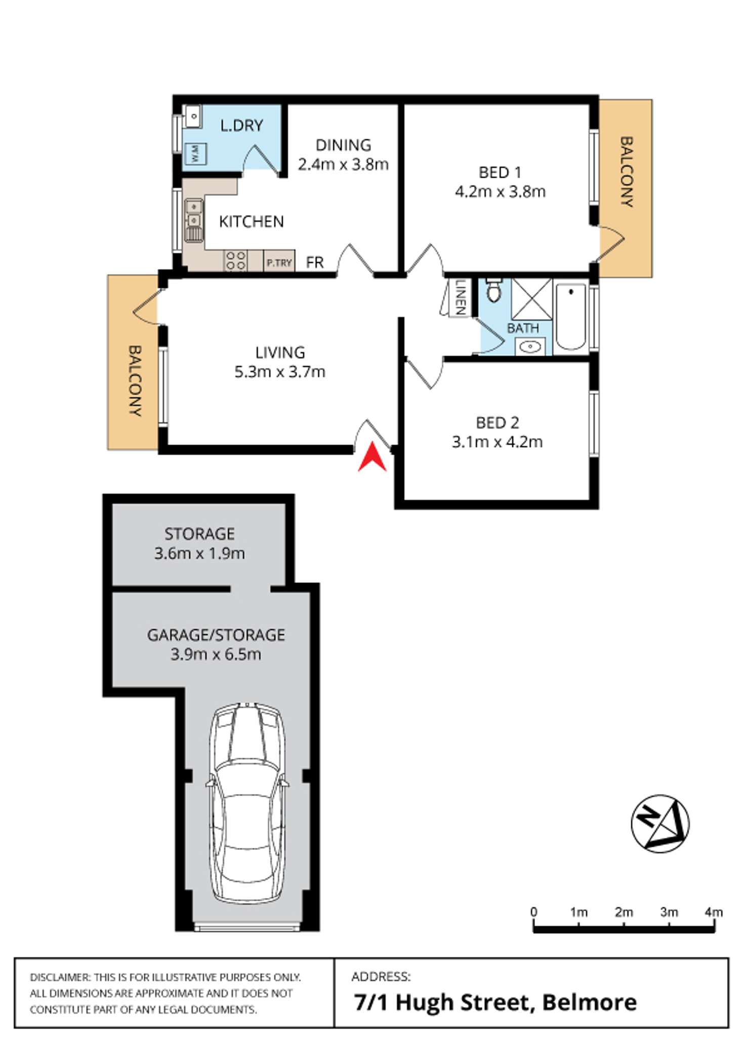 Floorplan of Homely apartment listing, 7/1 Hugh Street, Belmore NSW 2192