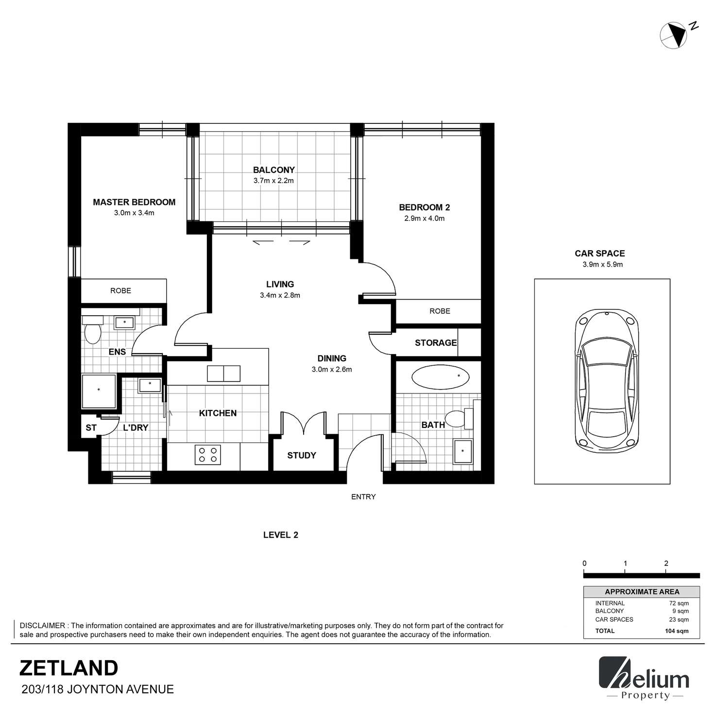 Floorplan of Homely apartment listing, 203/118 Joynton Avenue, Zetland NSW 2017