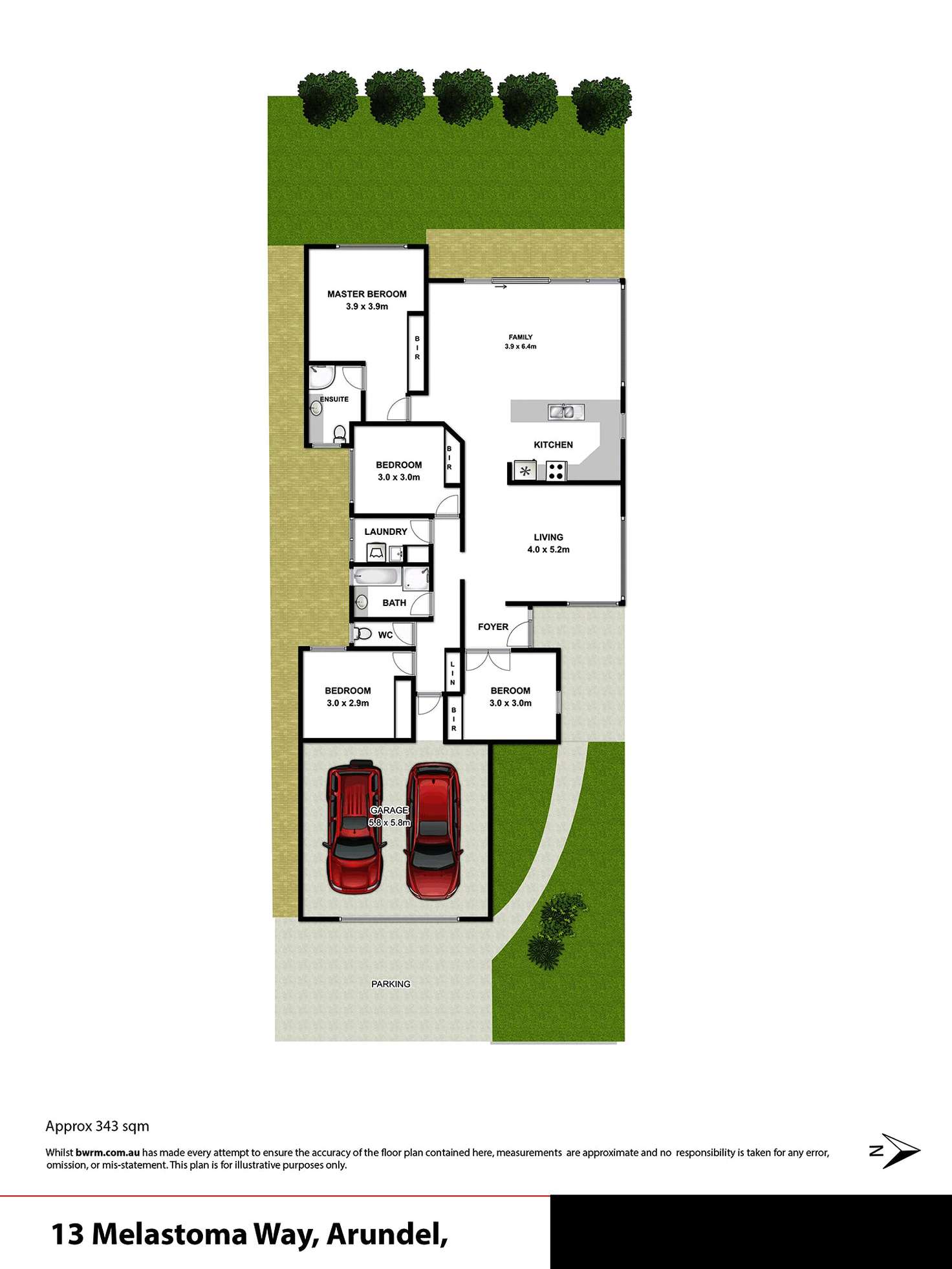 Floorplan of Homely house listing, 13 Melastoma Way, Arundel QLD 4214