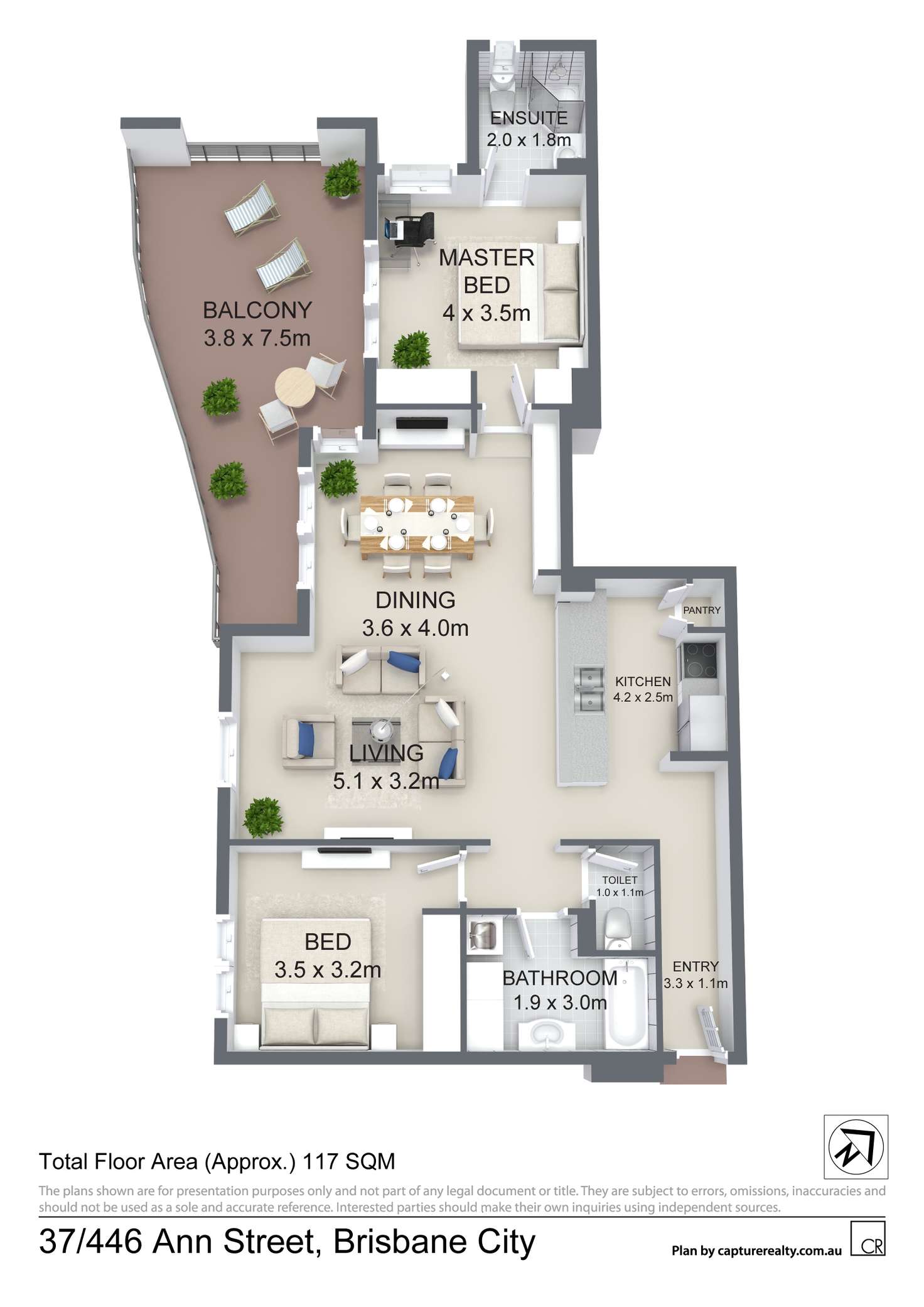 Floorplan of Homely unit listing, 37/446 Ann Street, Brisbane City QLD 4000