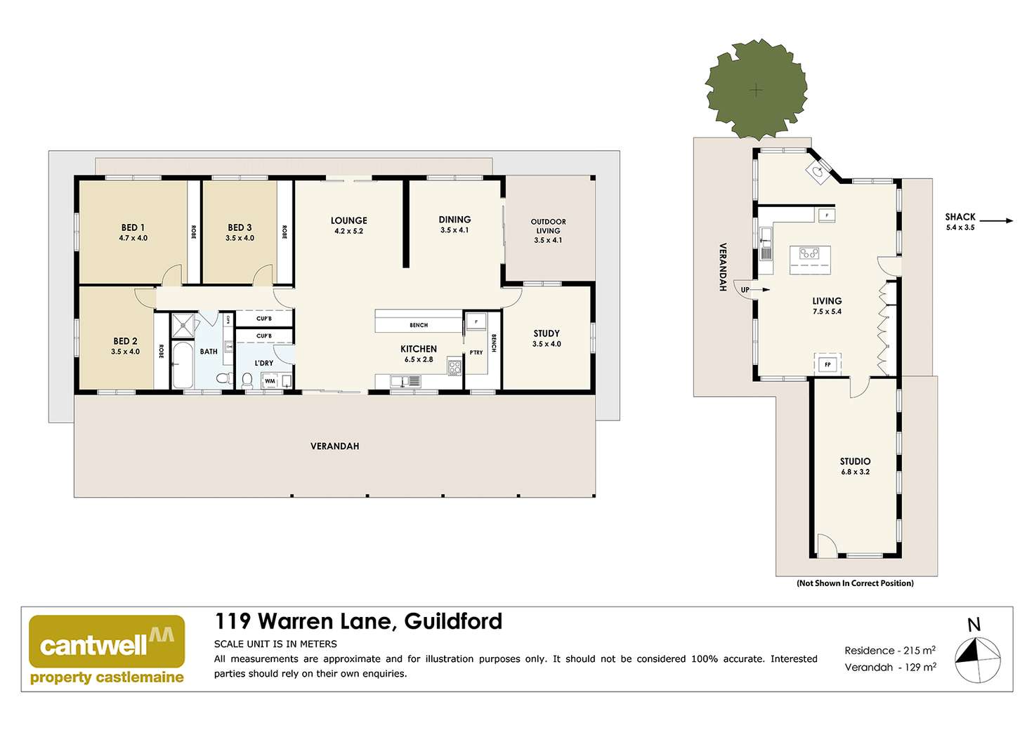 Floorplan of Homely acreageSemiRural listing, 119 Warren Lane, Guildford VIC 3451