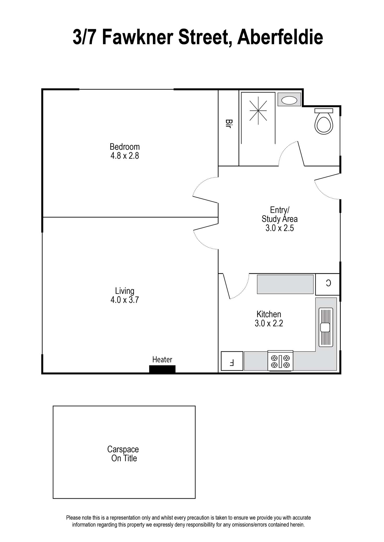 Floorplan of Homely apartment listing, 3/7 Fawkner Street, Aberfeldie VIC 3040