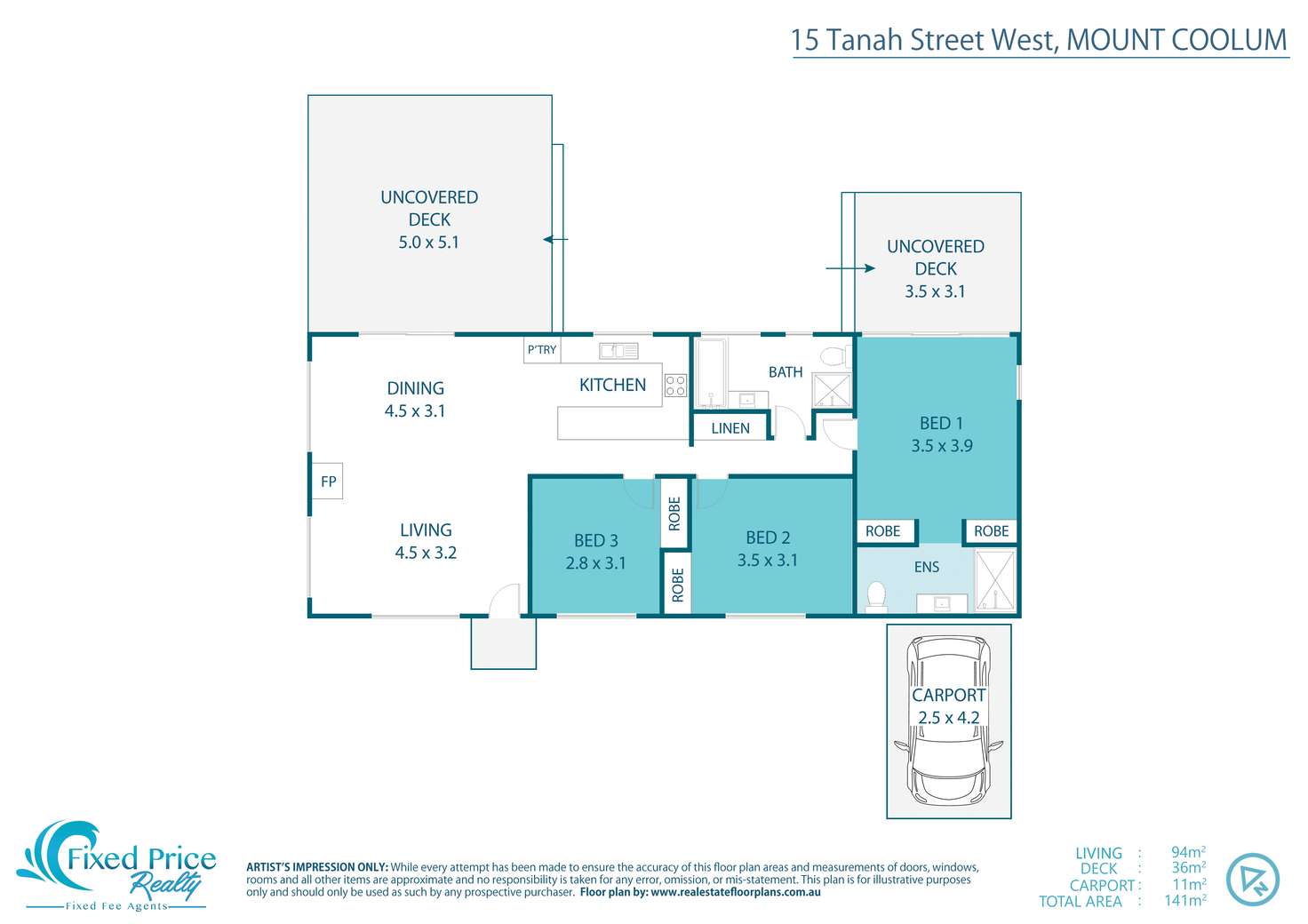 Floorplan of Homely house listing, 15 Tanah Street West, Mount Coolum QLD 4573