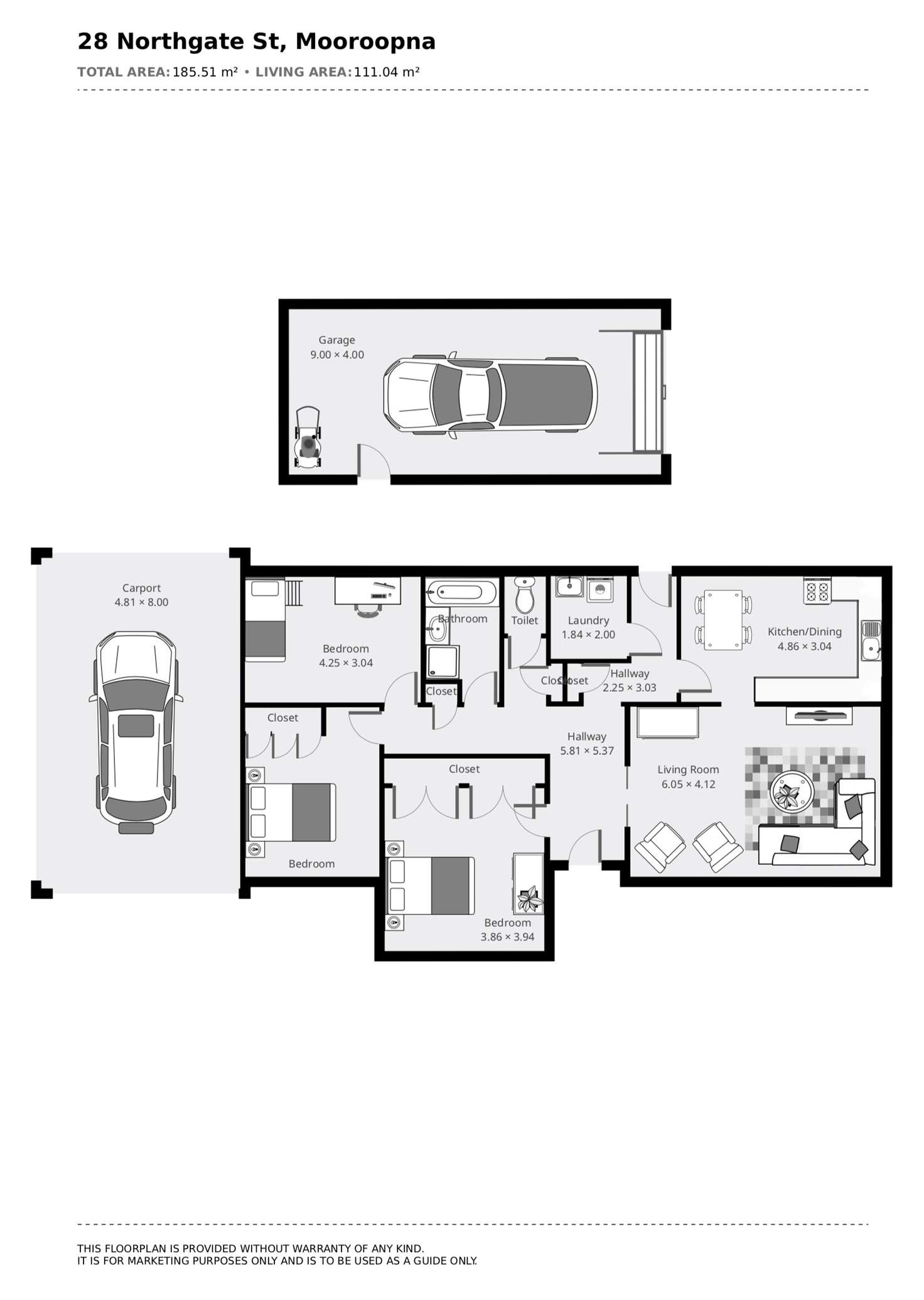 Floorplan of Homely house listing, 28 NORTHGATE STREET, Mooroopna VIC 3629