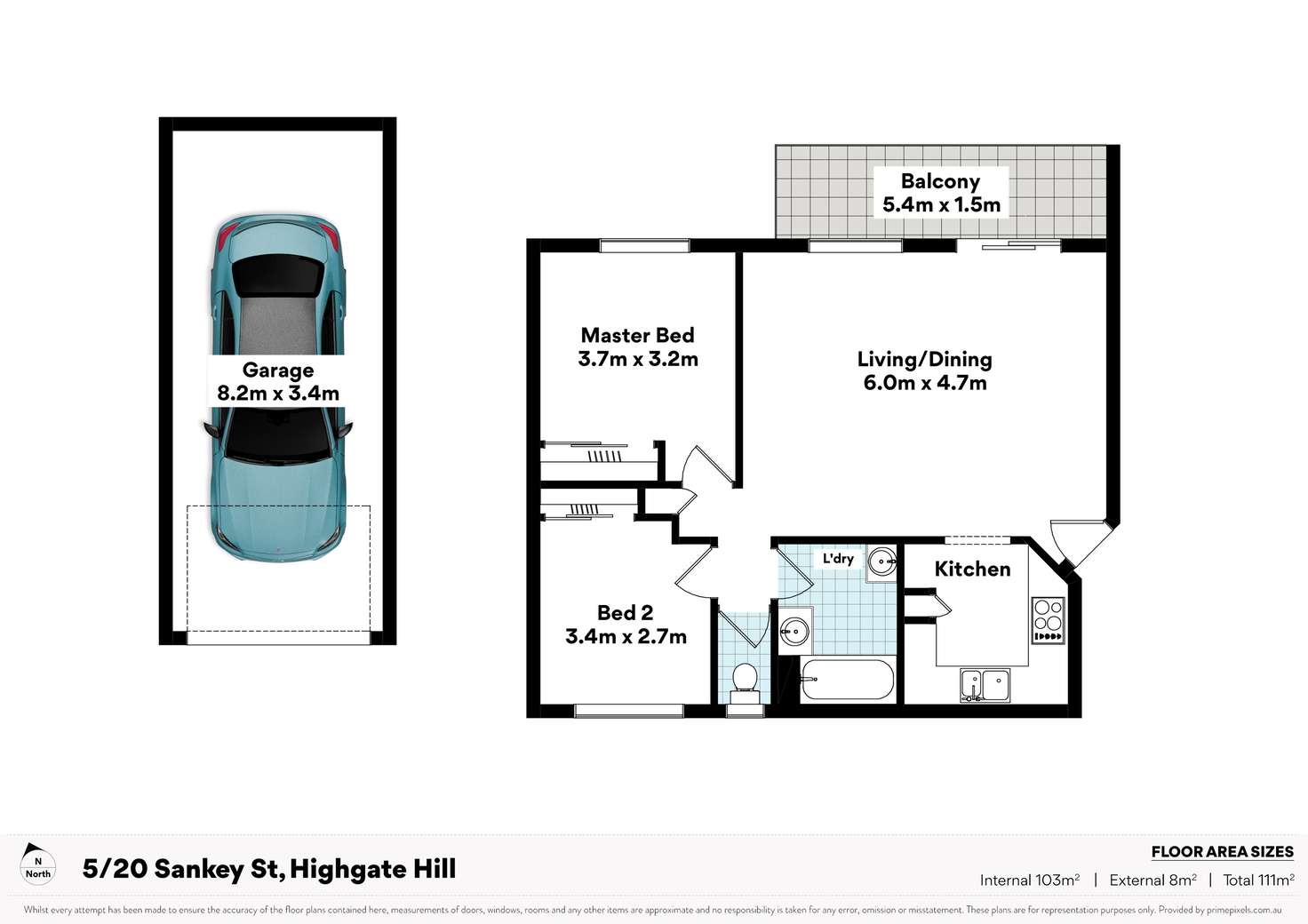 Floorplan of Homely unit listing, 5/20 Sankey Street, Highgate Hill QLD 4101
