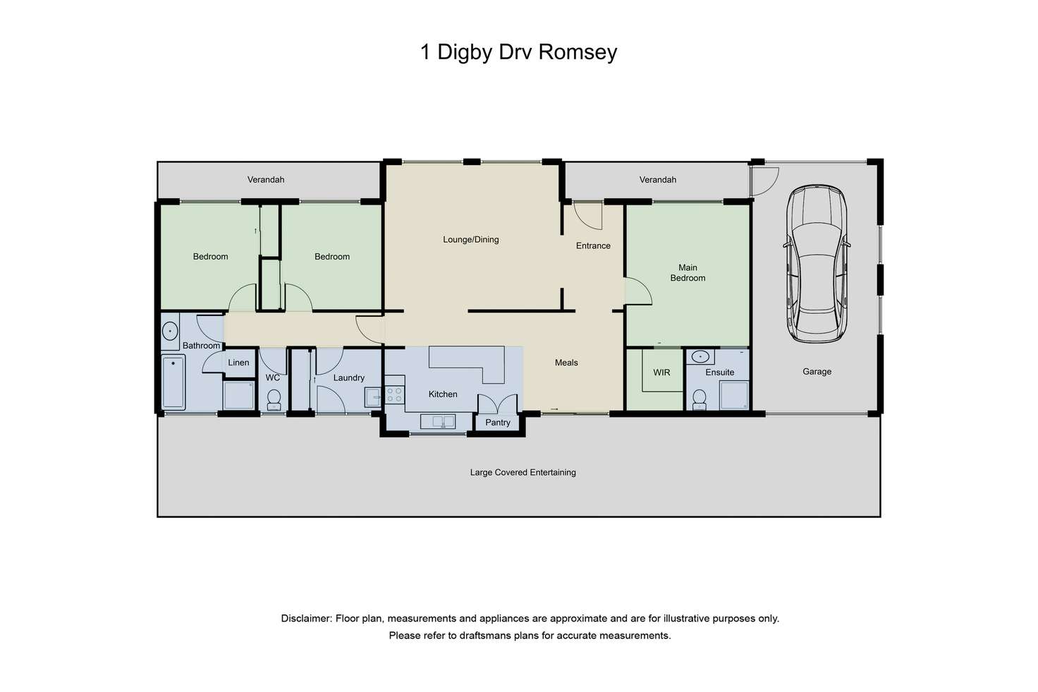 Floorplan of Homely house listing, 1 Digby Drive, Romsey VIC 3434