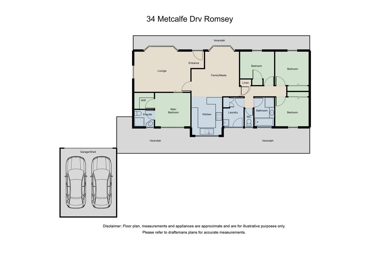 Floorplan of Homely house listing, 34 Metcalfe Drive, Romsey VIC 3434