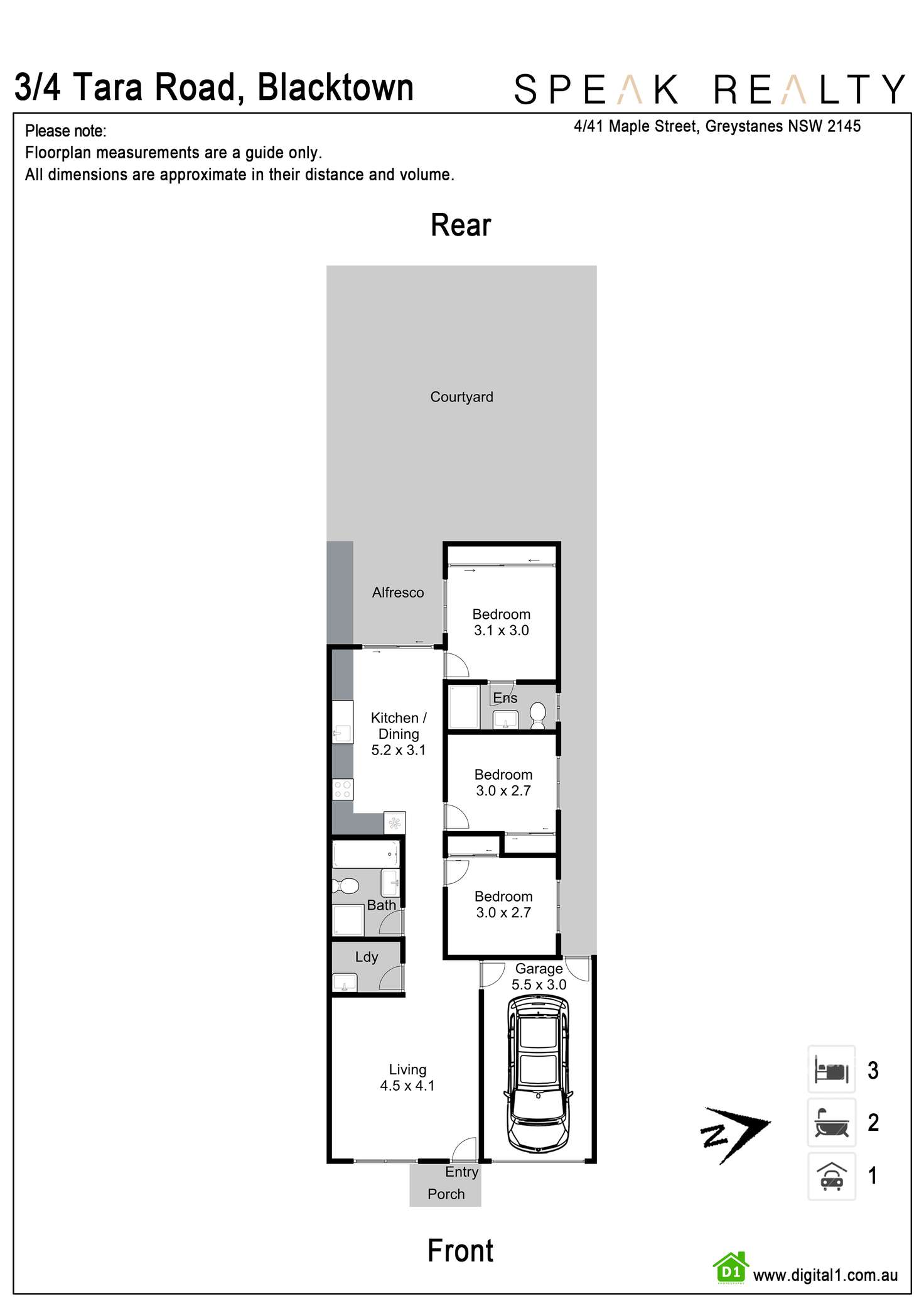 Floorplan of Homely villa listing, 3/4 Tara Road, Blacktown NSW 2148