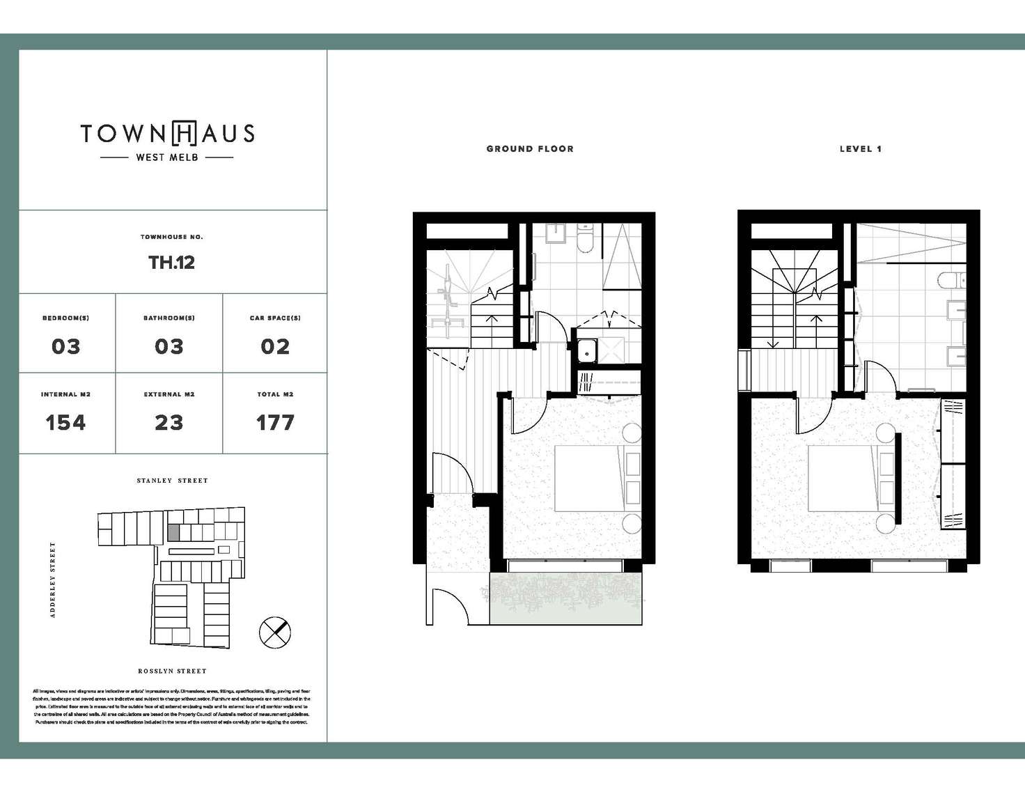 Floorplan of Homely townhouse listing, 222 Rosslyn Street, West Melbourne VIC 3003