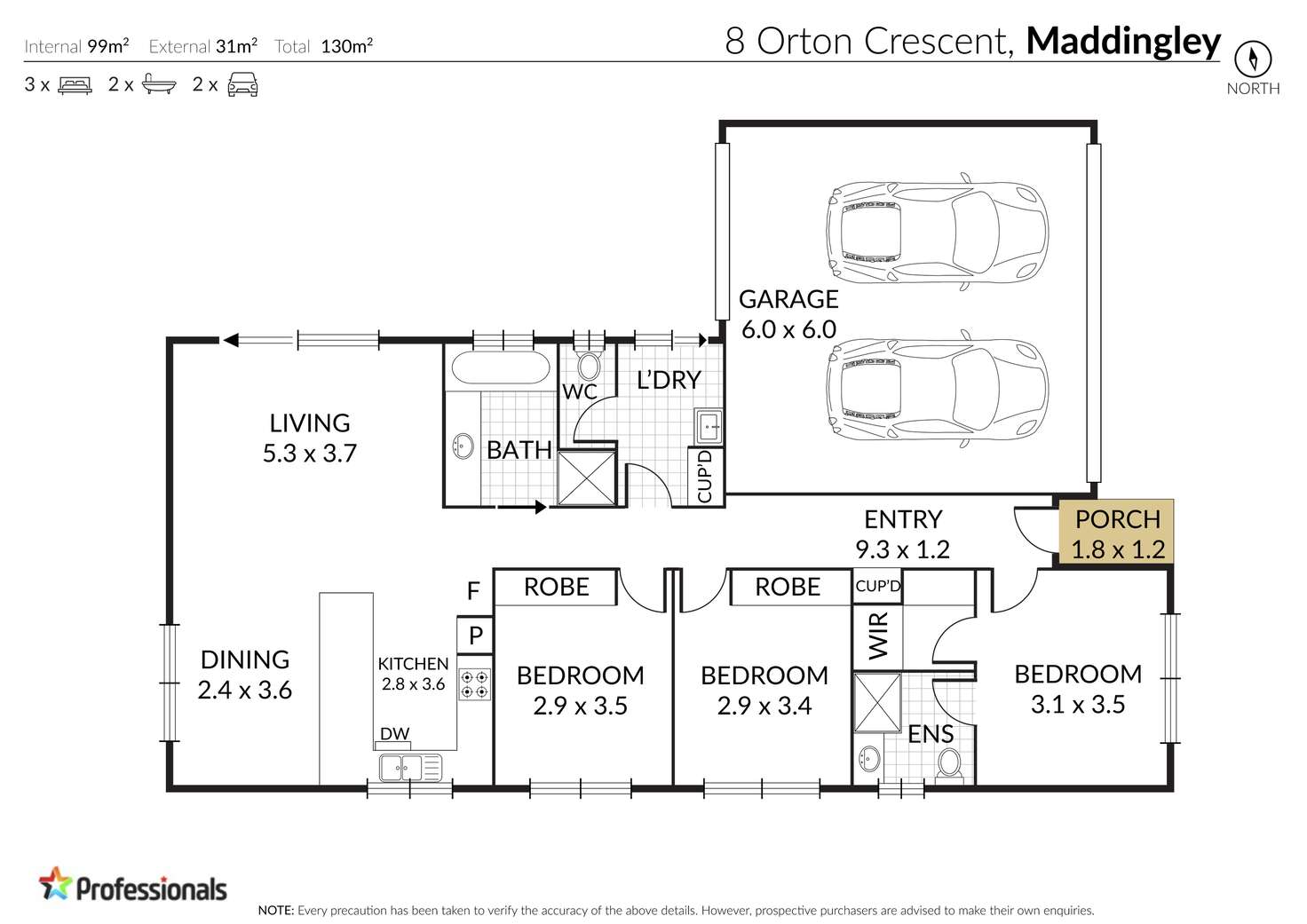 Floorplan of Homely house listing, 8 Orton Crescent, Maddingley VIC 3340